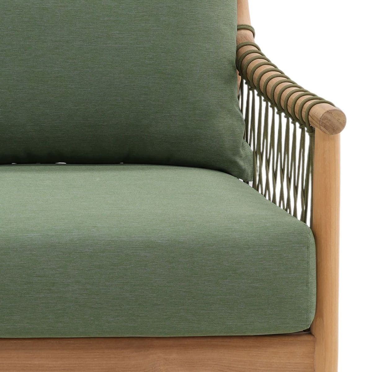 Outdoor Teak & Fern Green Sofa - Thumbnail 8