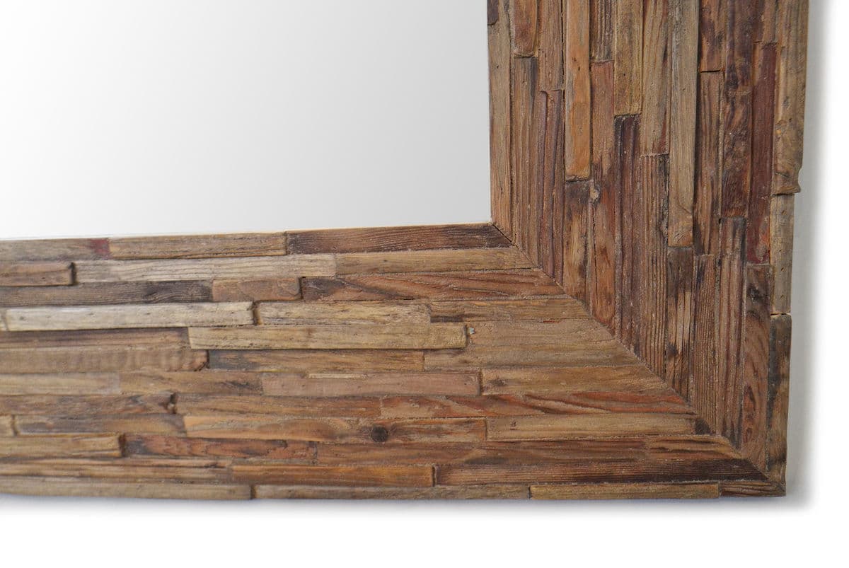 Salvaged Wood Strip Large Mirror - Thumbnail 8