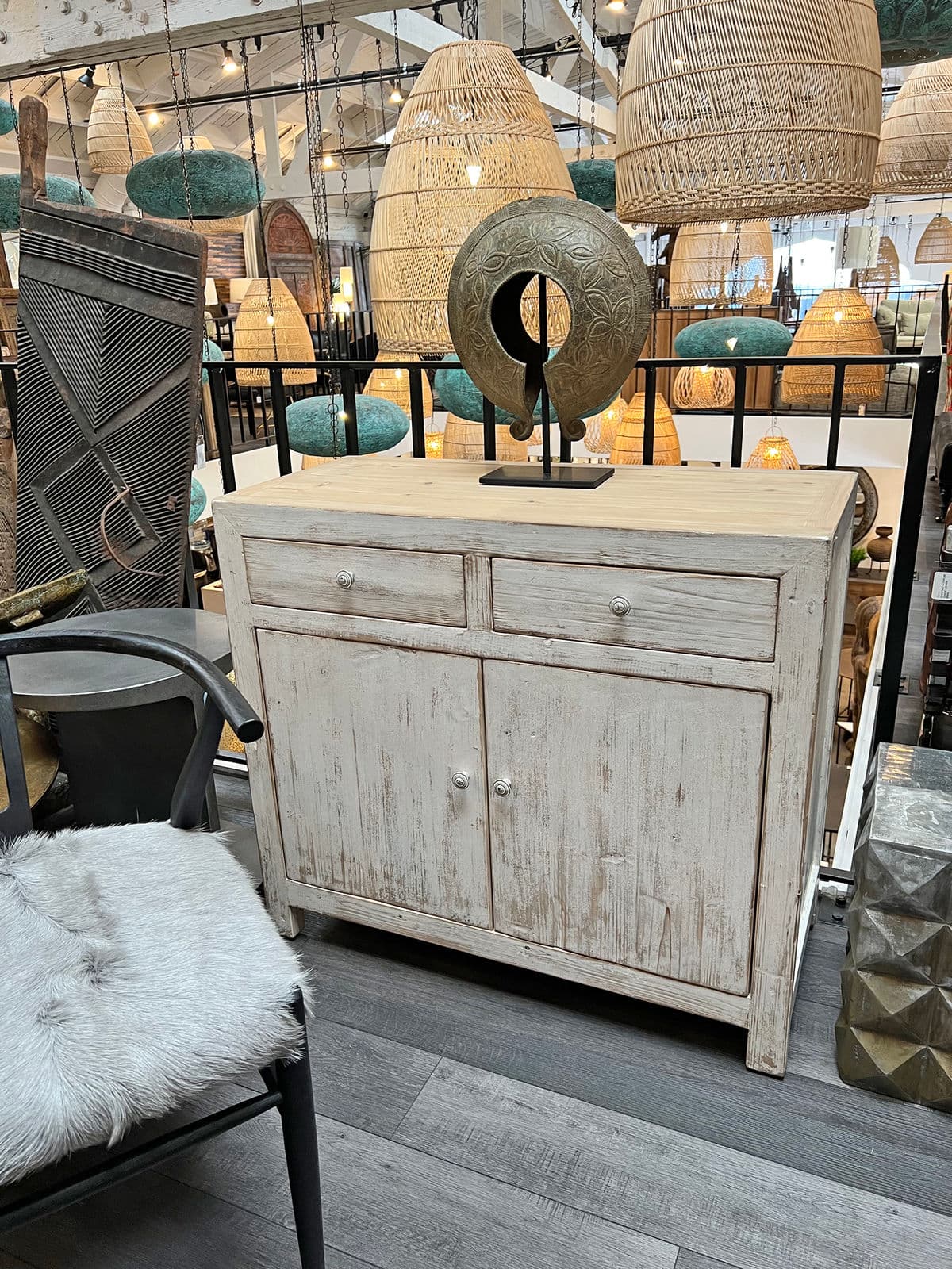 White Wash 2 Door Side Cabinet - Thumbnail 8