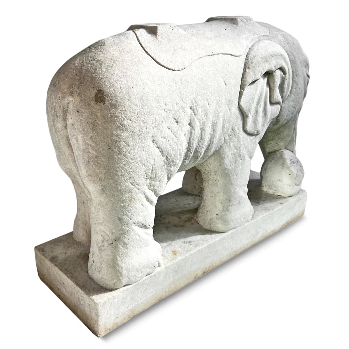 Antique White Marble Elephant - Thumbnail 8