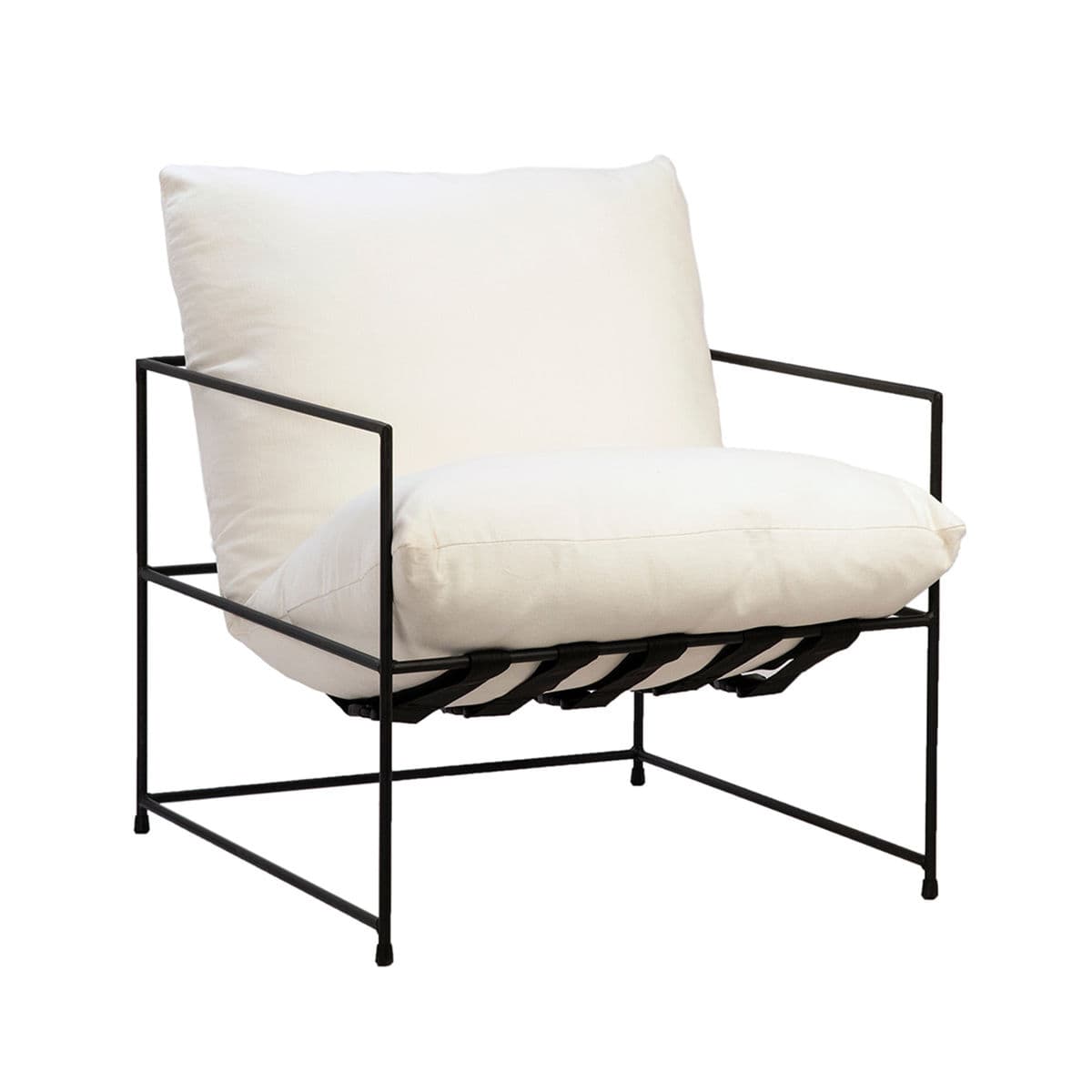 Plush White & Black Accent Chair - Thumbnail 8