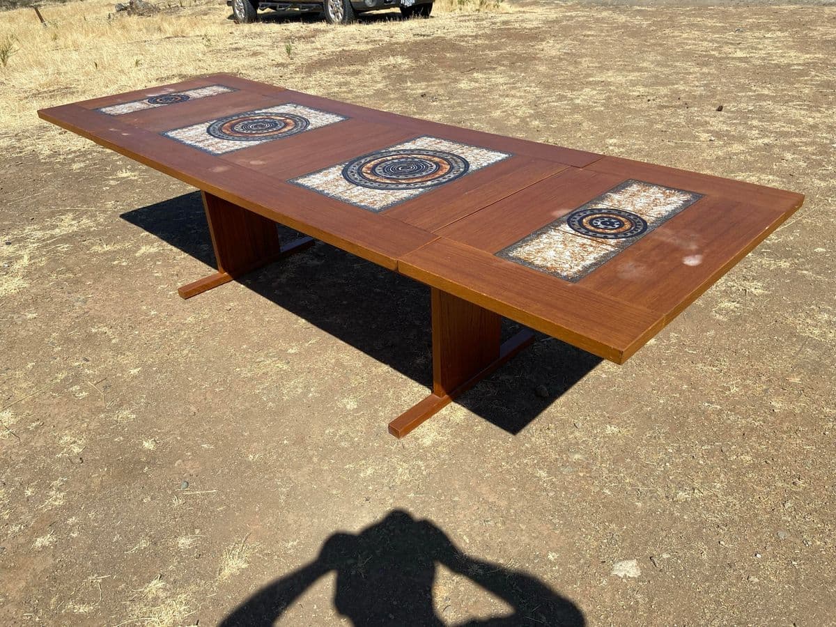 1970s Vintage Mid Century Modern Danish Teak Tile Table by Gangso Mobler - Thumbnail 8
