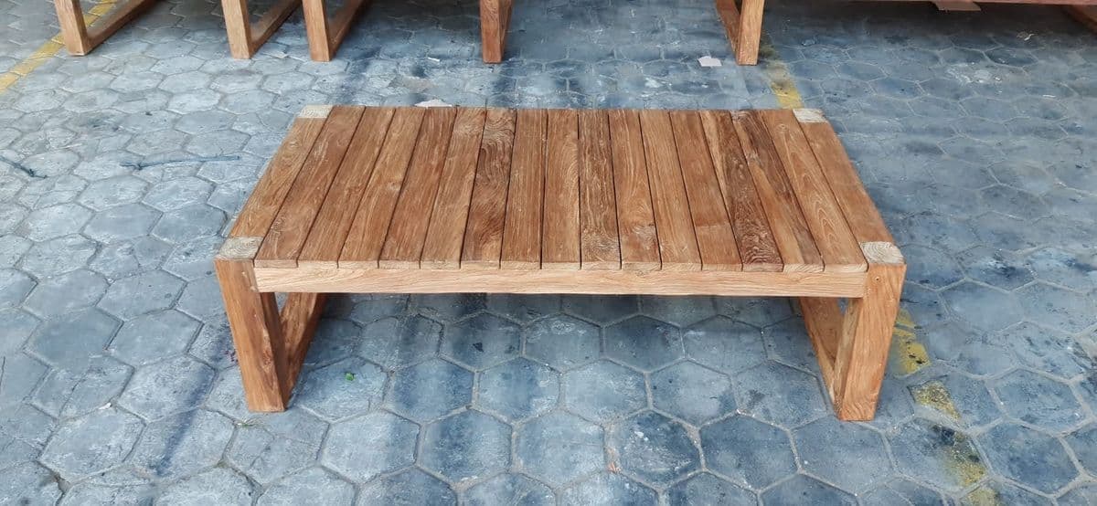 Outdoor Modern Teak Coffee Table - Thumbnail 8