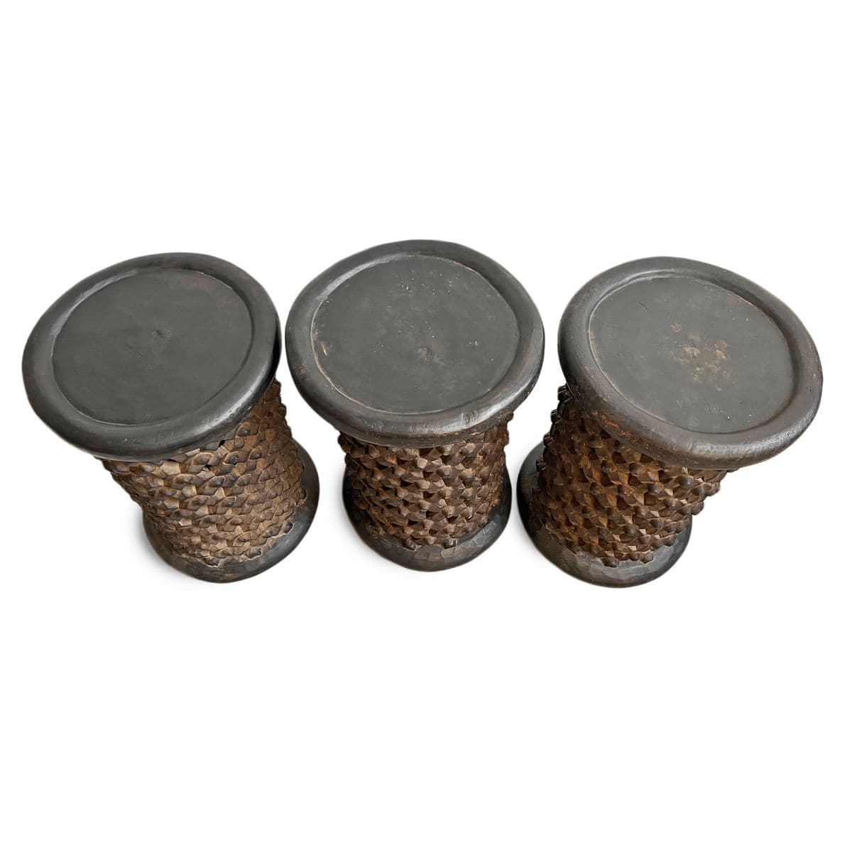 Bamileke Tall Side Table Stool - Thumbnail 8