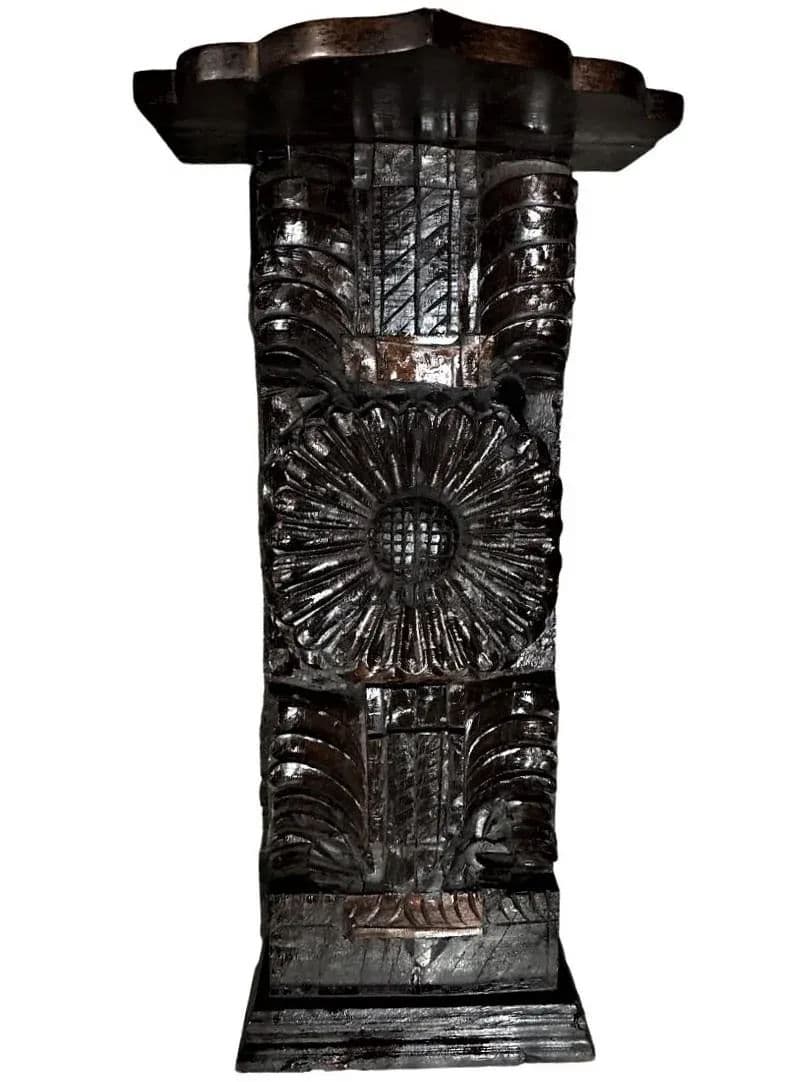 Heavily Carved Mexican Pedestal or Plant Stand - Thumbnail 8