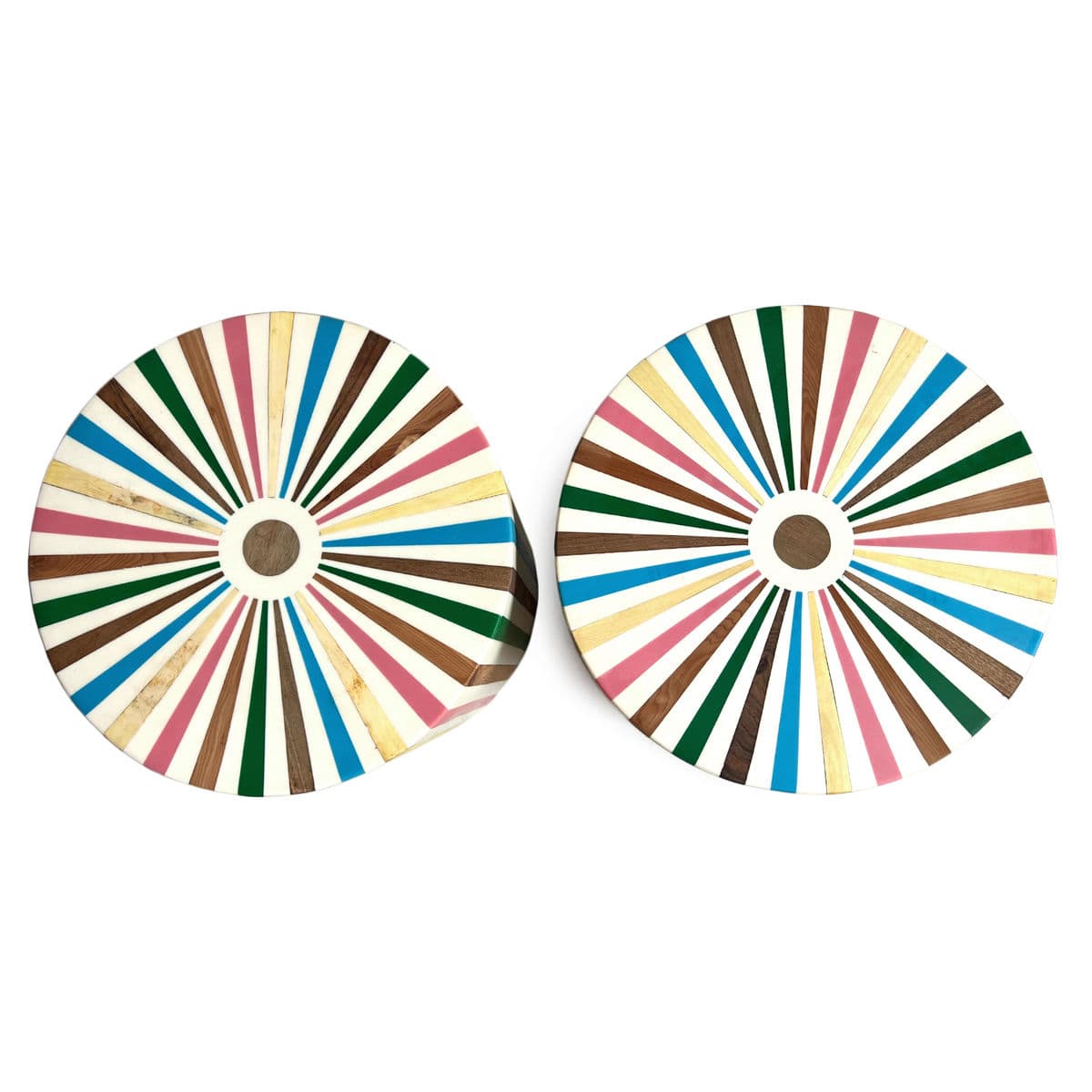 Retro Color Wheel Inlay Stool Table - Thumbnail 8