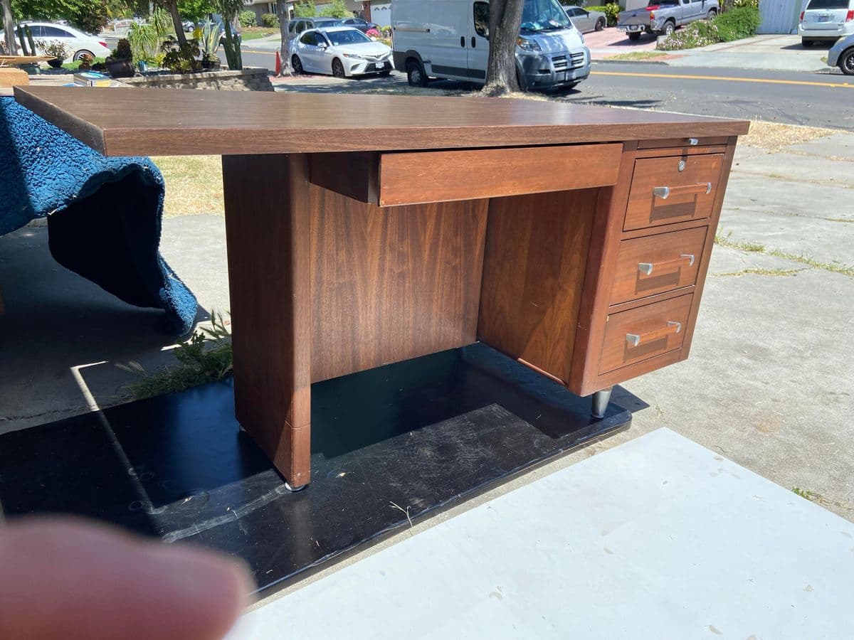 1960s Vintage Mid Century Modern Alma Desk - Thumbnail 8