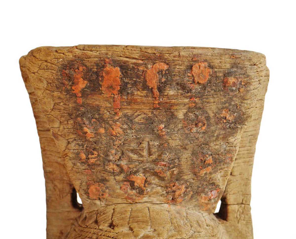 Antique Rajasthan Village Wood Candle Stand - Thumbnail 8