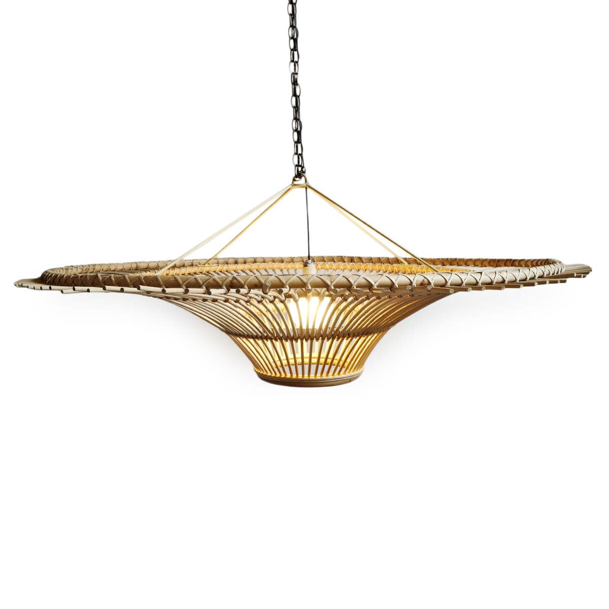 Rattan Sun Ray Pendant Large - Thumbnail 8