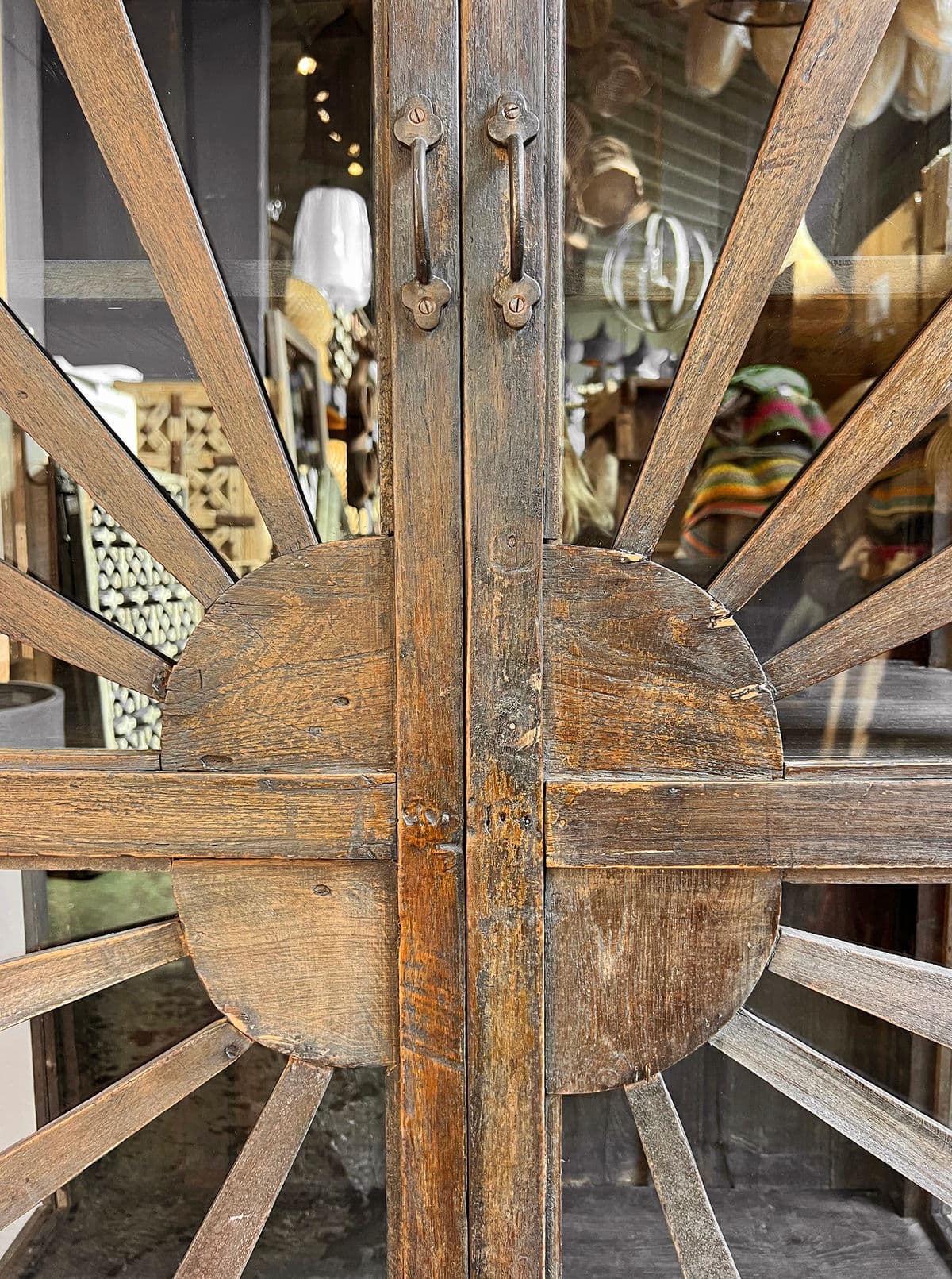 Antique Sunburst Glass Cabinet - Thumbnail 8