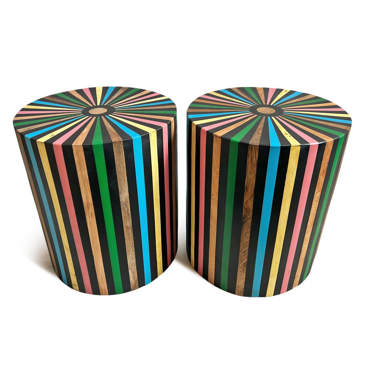 Retro Color Wheel Inlay Stool Table - Thumbnail 8