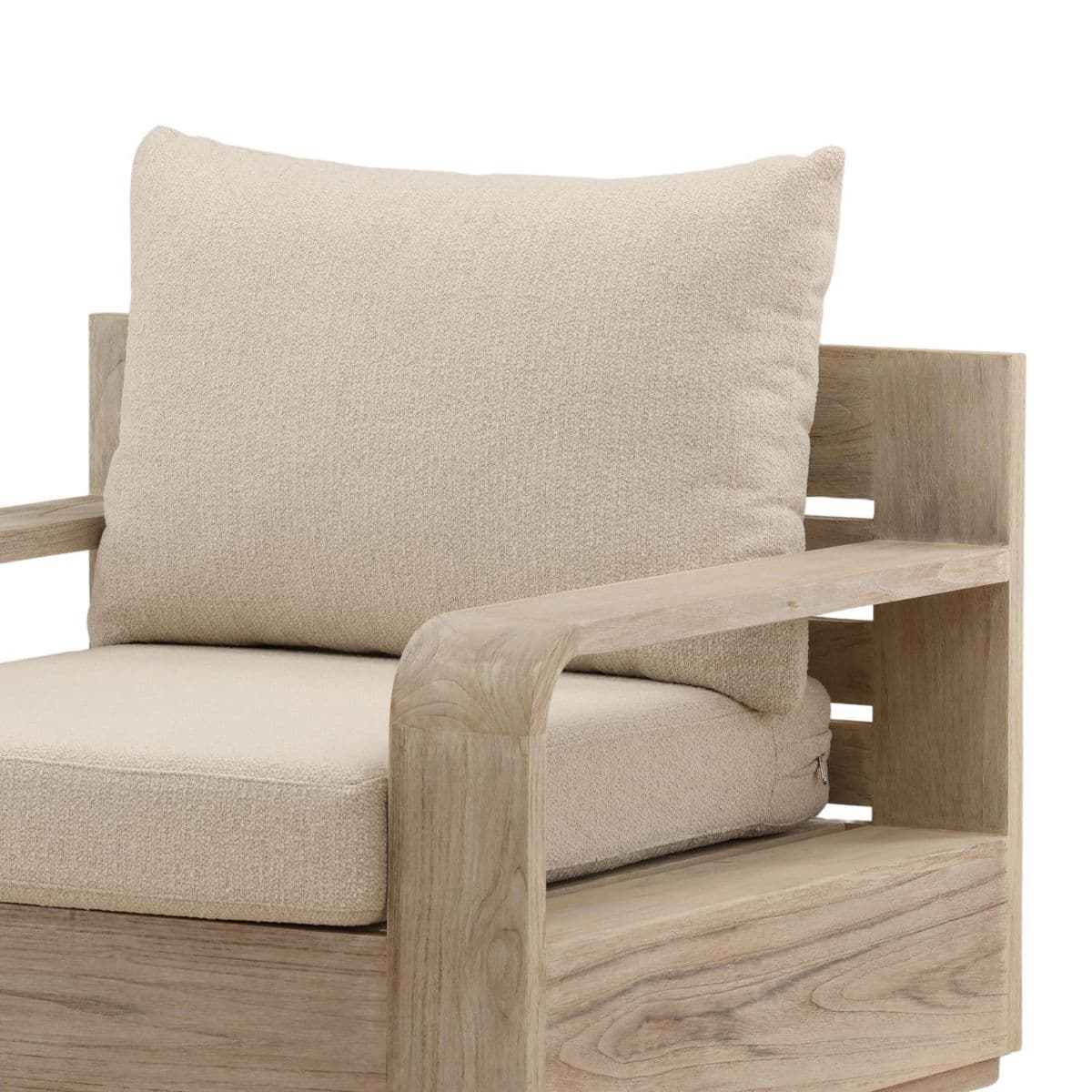 Modern Grey Wash Teak Outdoor Chair - Thumbnail 8
