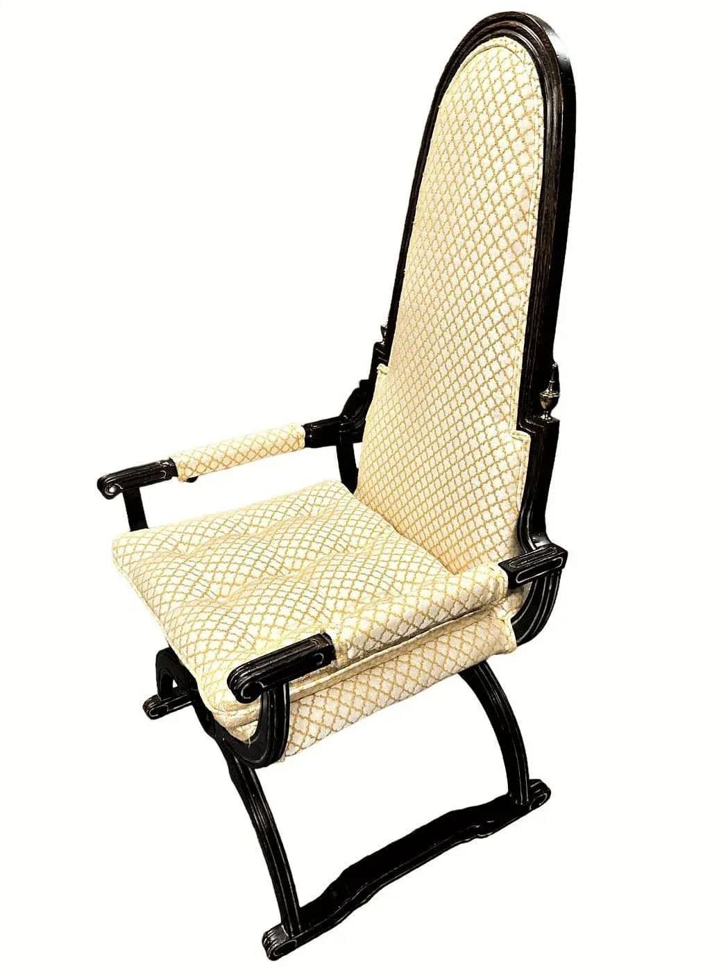 Mid 20th Century Hollywood Regency Tall and Short Savonarola Chairs Made in North Carolina - a Pair - Thumbnail 8