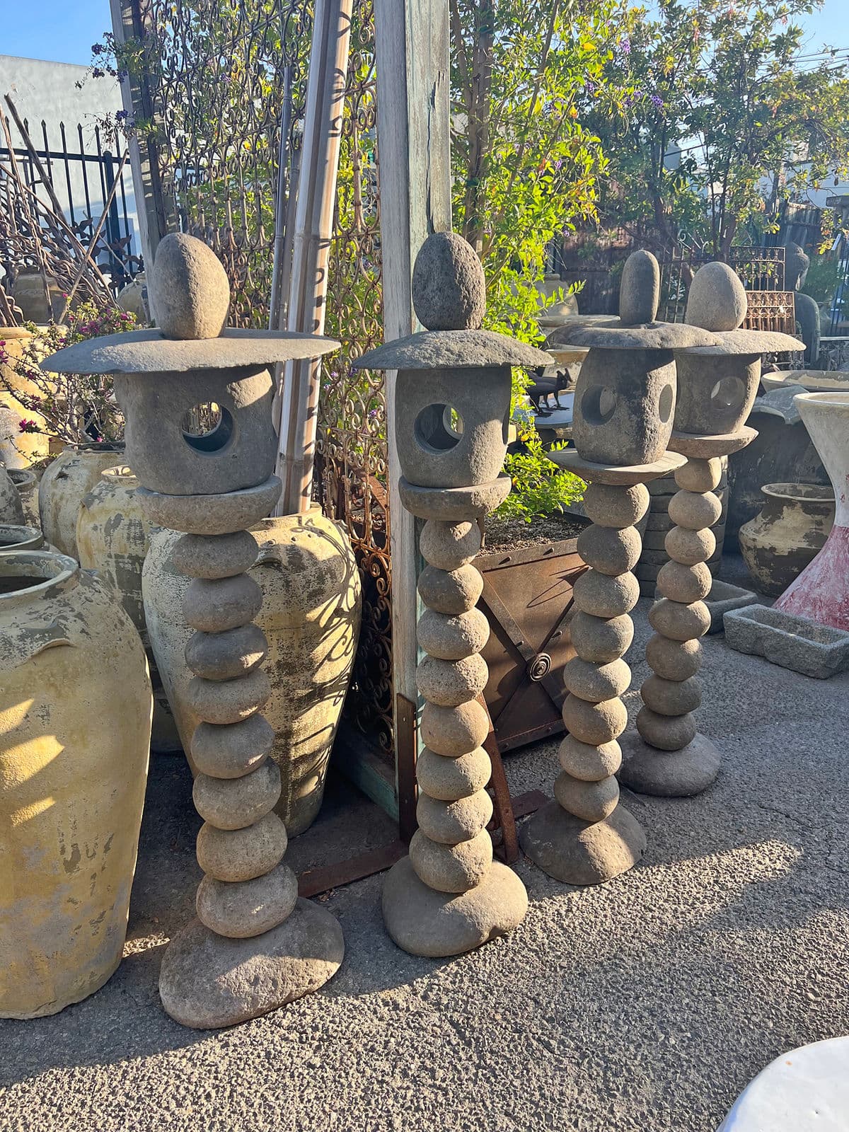 Stacked River Rock Light House Post - Thumbnail 8