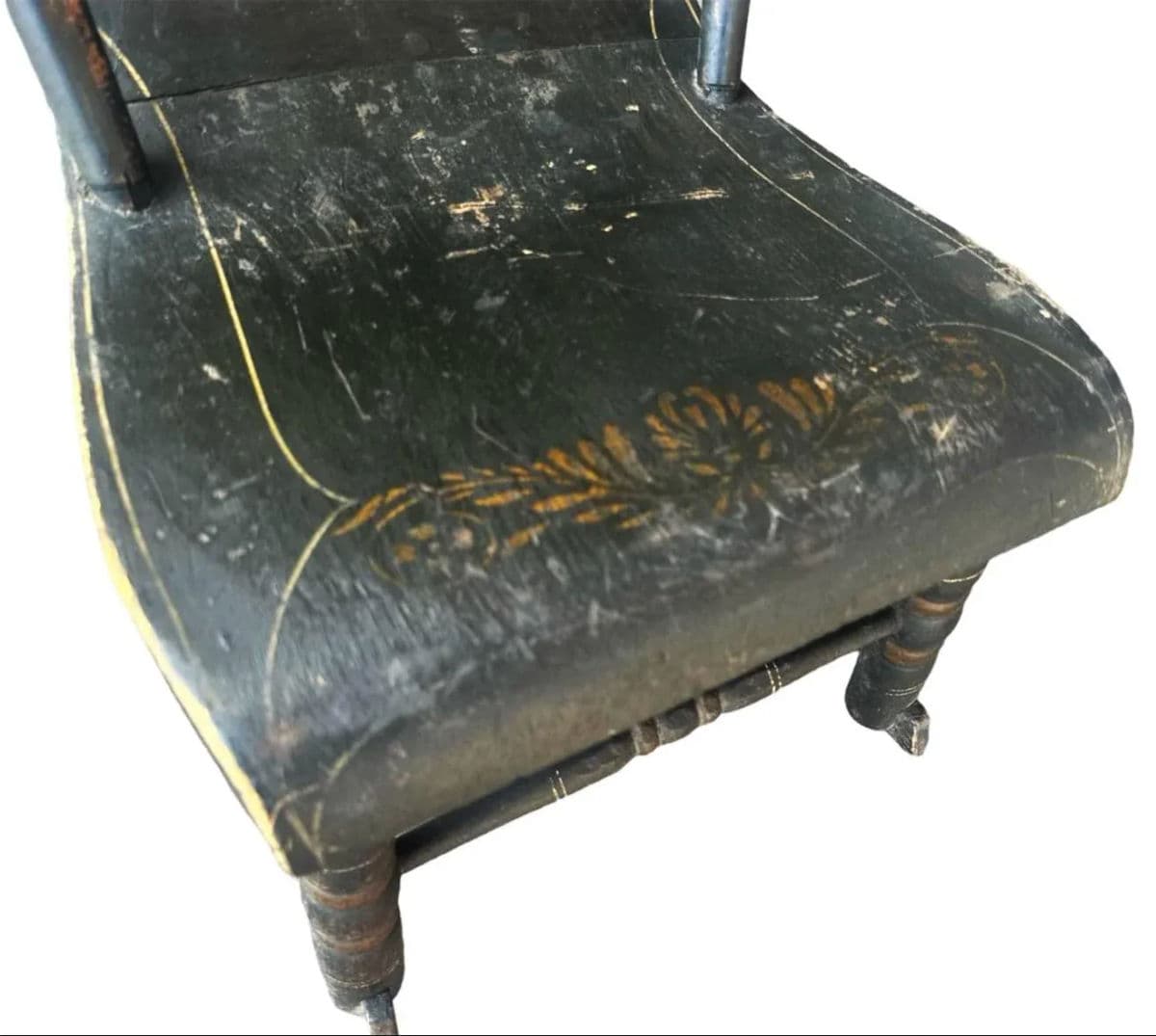 Early 19th Century Painted Oak Rocking Chair Signed ‘Madison’ - Thumbnail 8