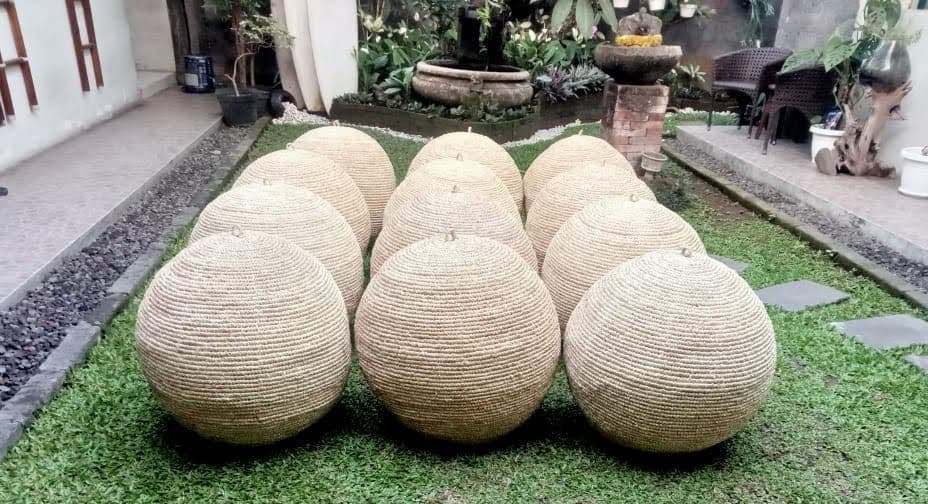 Blond Grass Globe Pendant Medium - Thumbnail 8