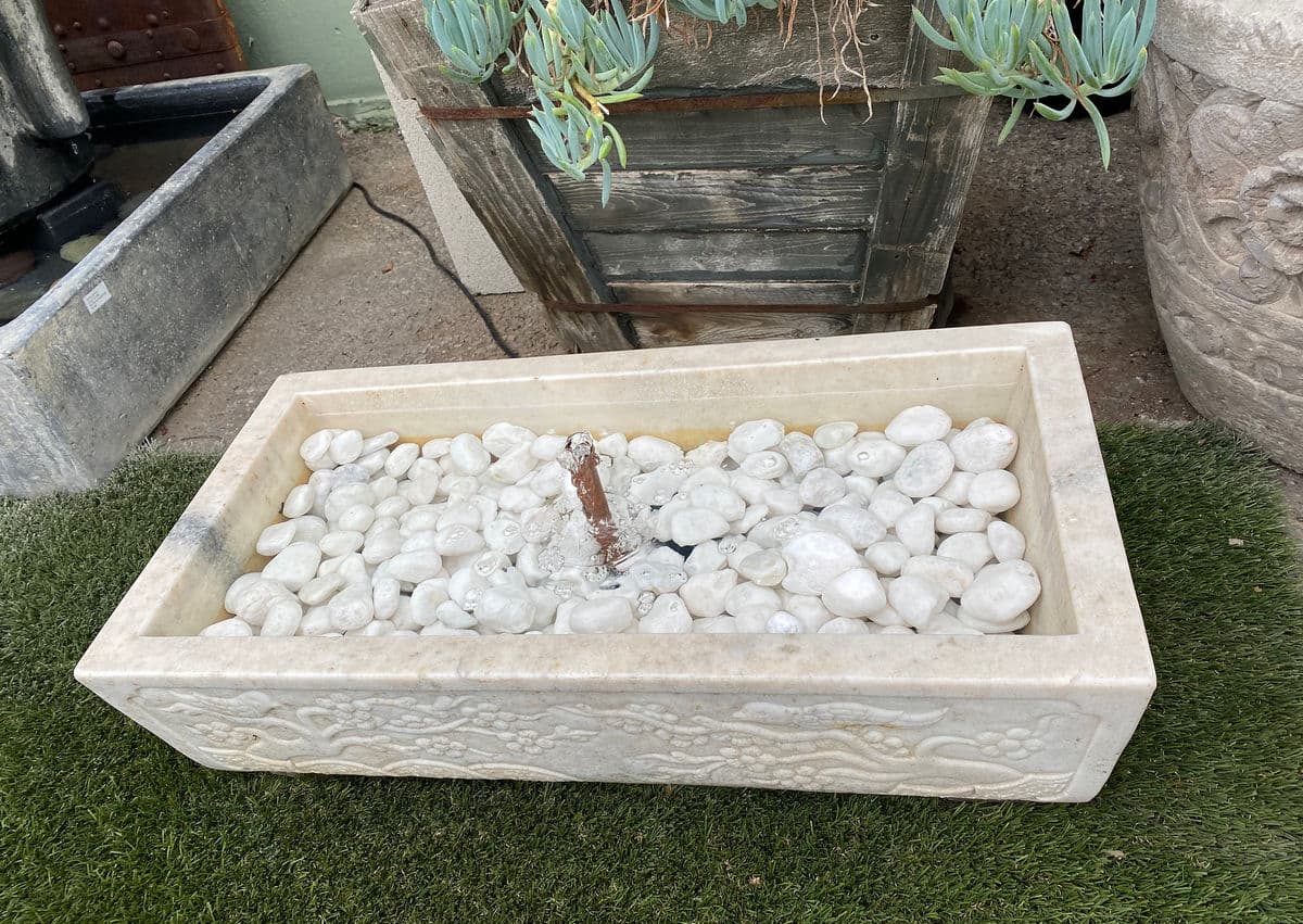 Vintage White Marble Garden Fountain - Thumbnail 8