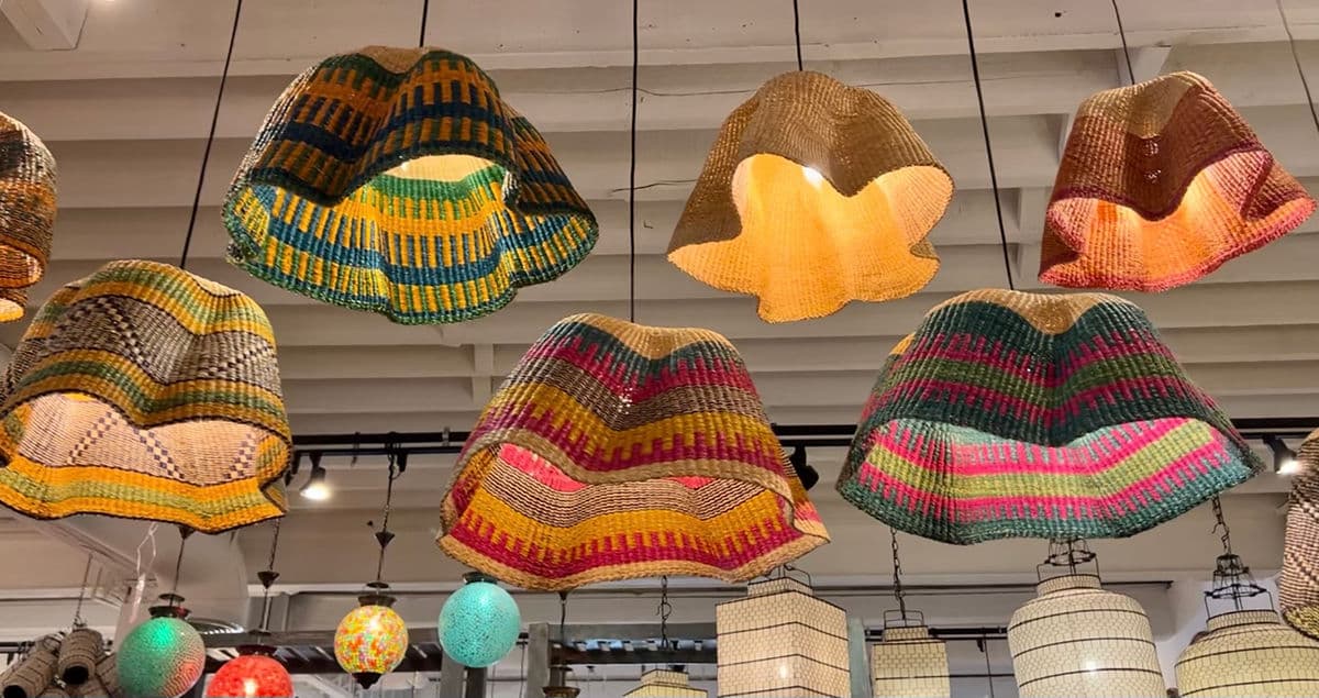 Bolga Wave Basket Light Pendant - Thumbnail 8