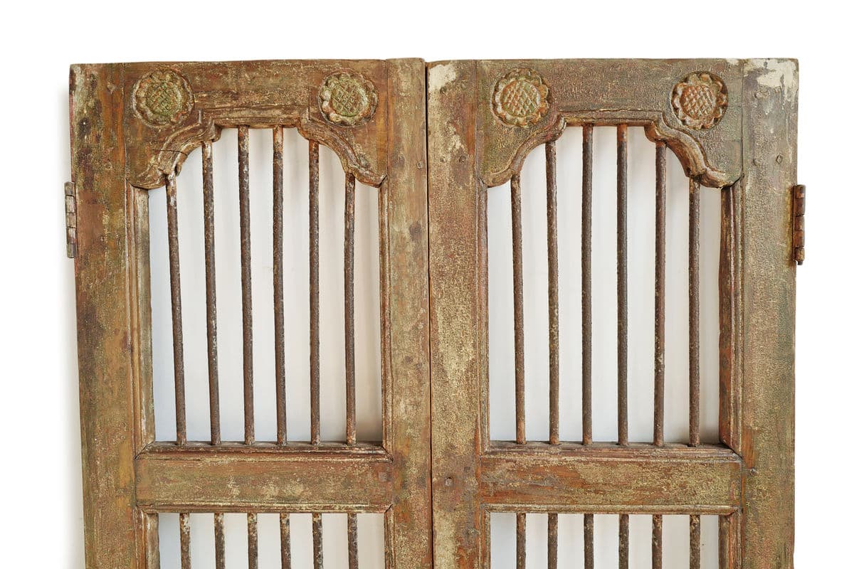 Vintage Jali Iron & Wood Gates - Thumbnail 8