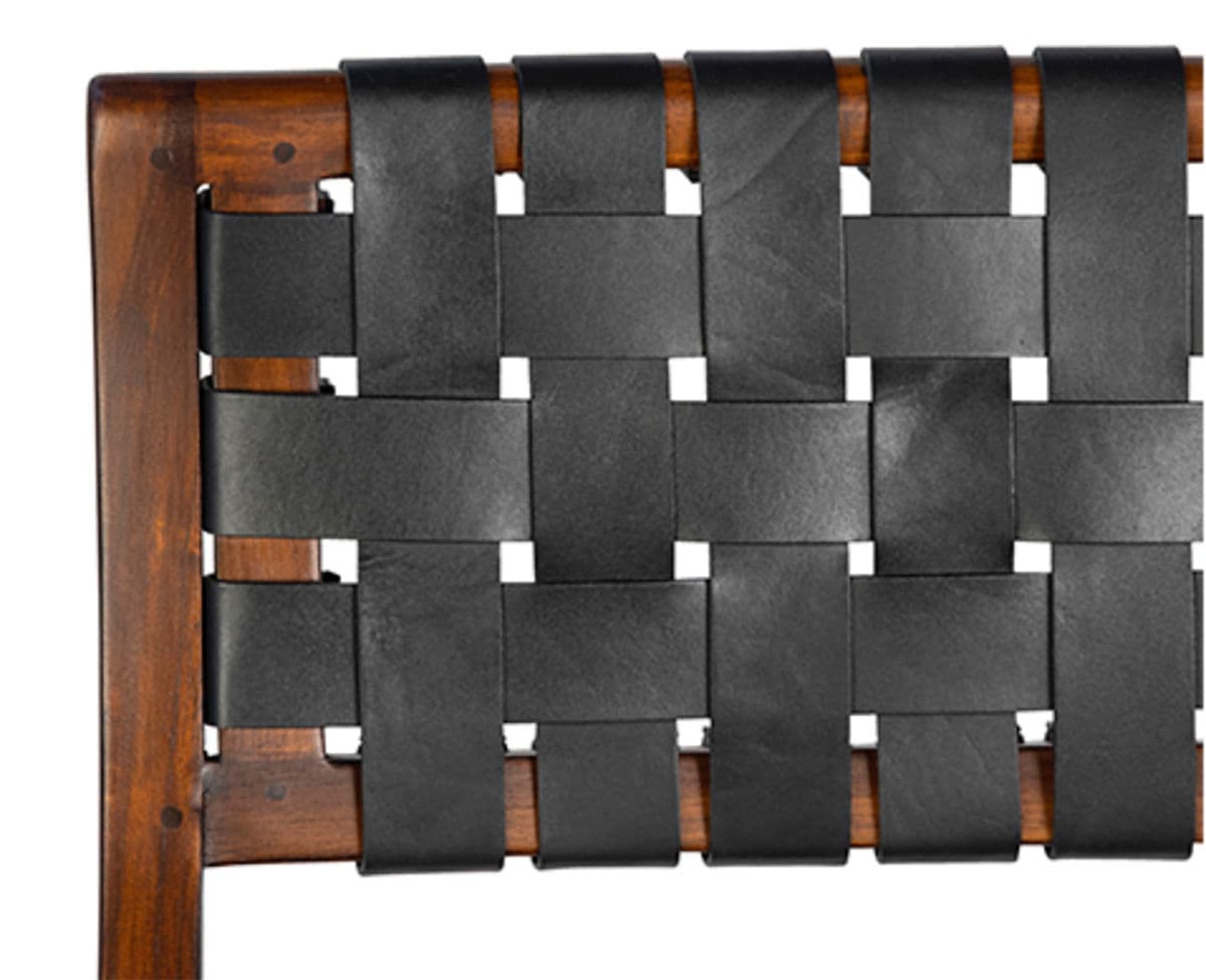 Black Leather Strap Dining Chair - Thumbnail 8