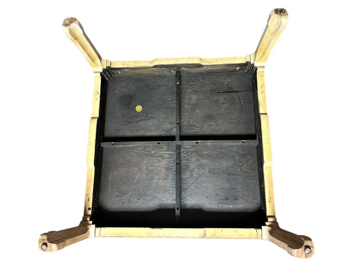 Baker Furniture Company Tooled Leather and Cerused Oak Cocktail Table - Rare Find From the 1940s - Thumbnail 8