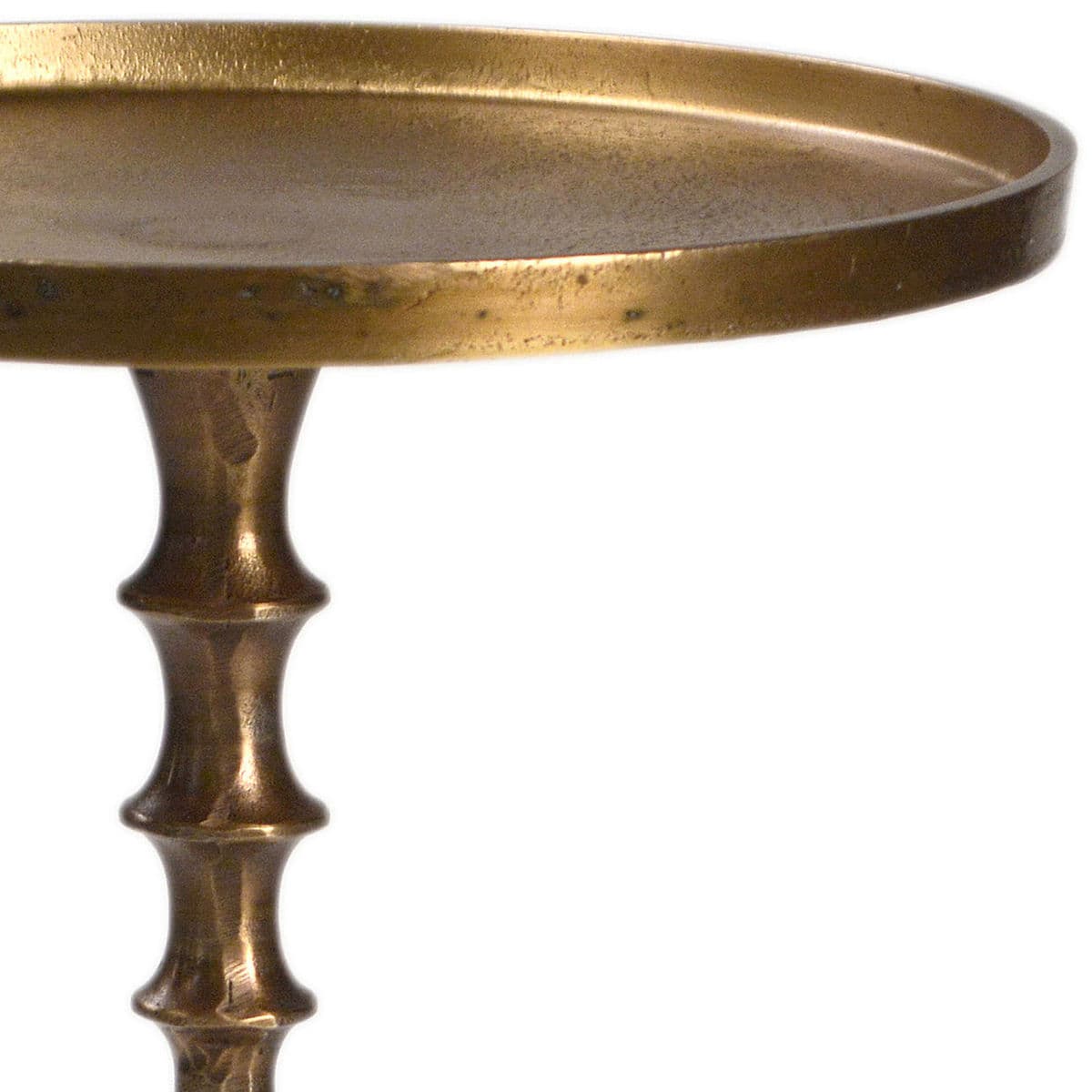 Retro Brass Pedestal Side Table - Thumbnail 8