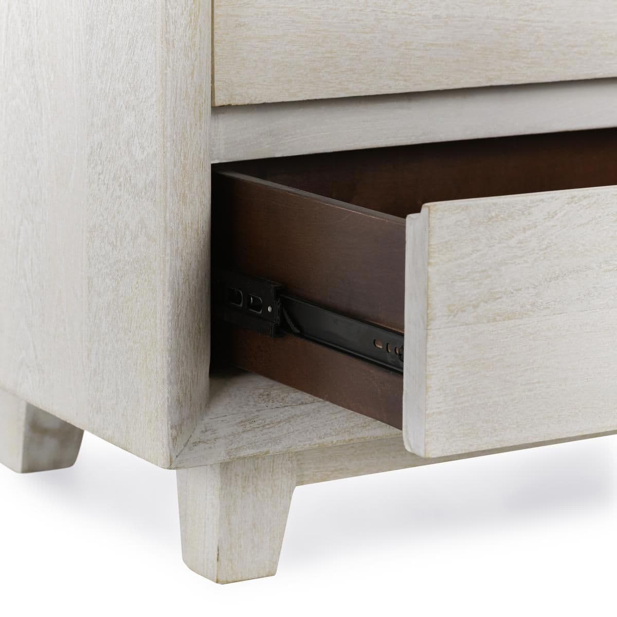 Naia White Wash Two-Drawer Nightstand - Thumbnail 8