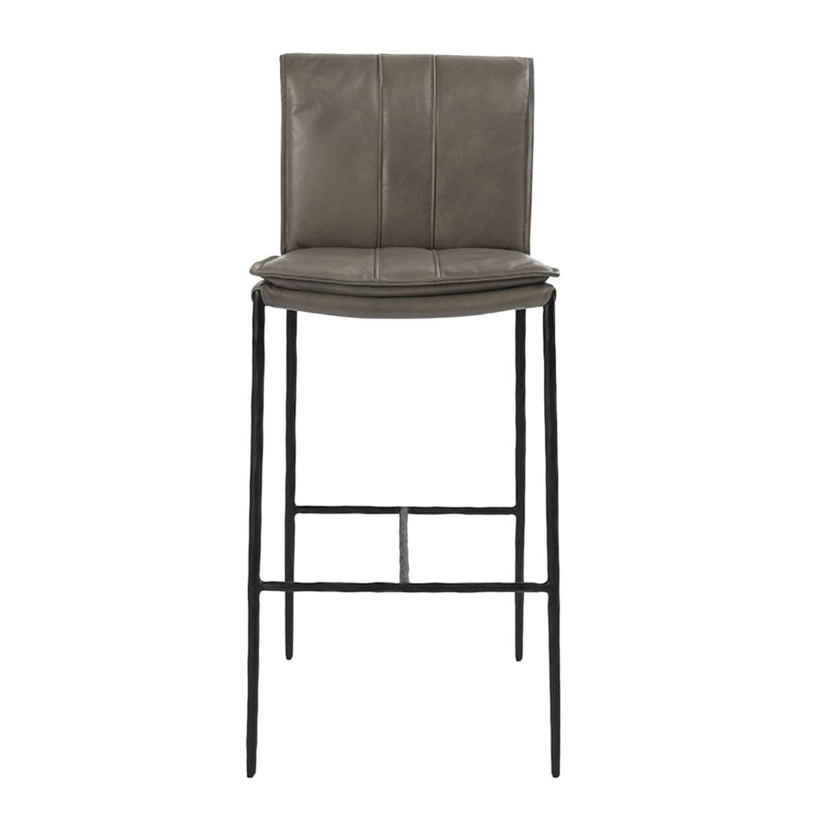 Dusk Grey Leather Bar Stool - Thumbnail 8