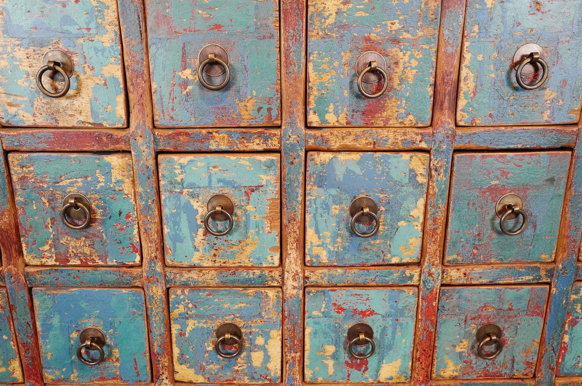 Antique Blue Apothecary Cabinet - Thumbnail 8
