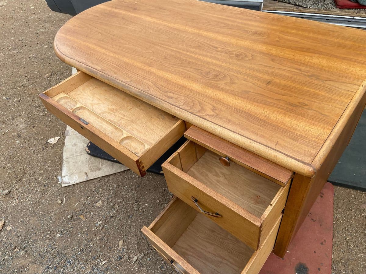 1960s Vintage Art Deco Mid Century Modern Desk - Thumbnail 8