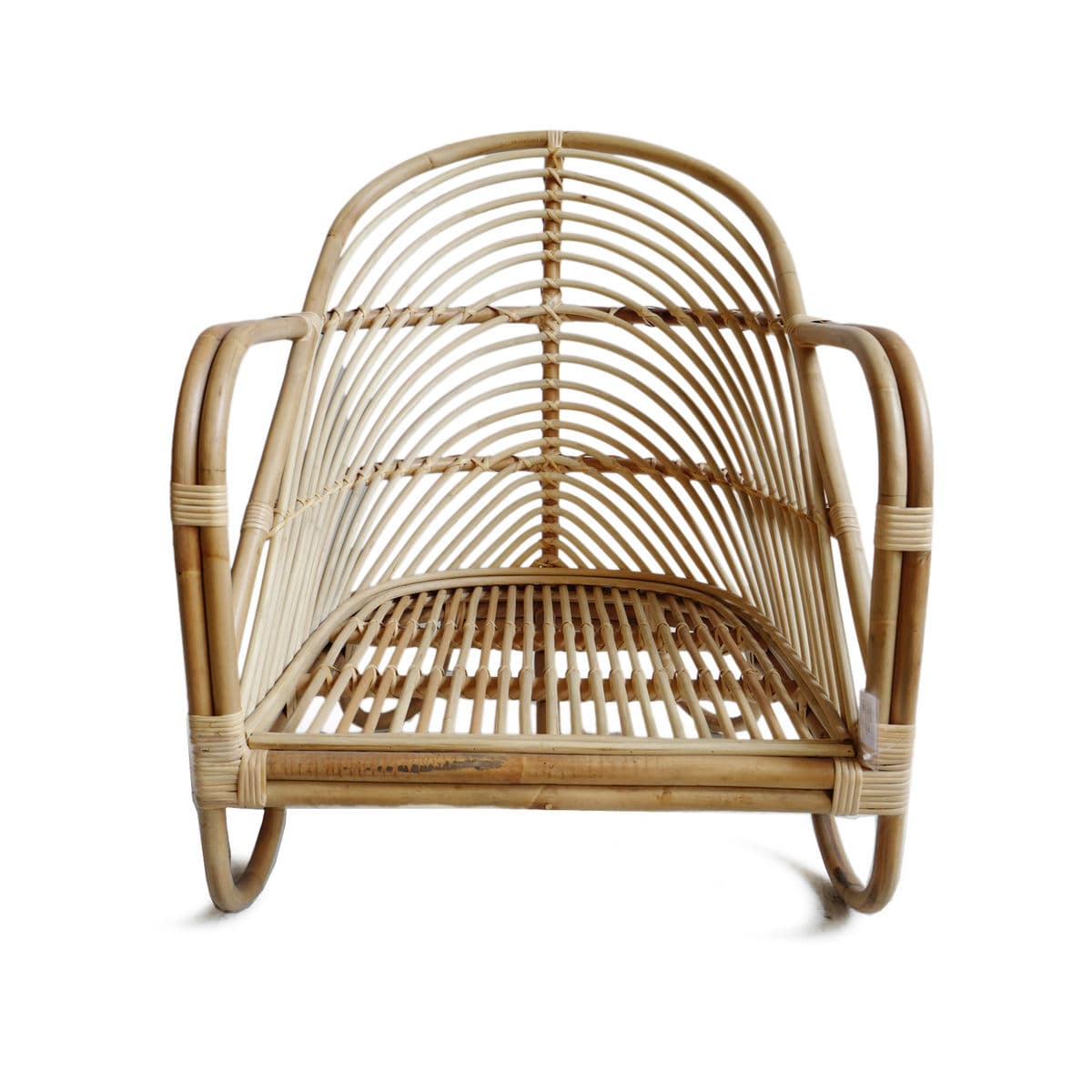 Retro Bamboo Easy Chair w/ Tropical Leaf - Thumbnail 9