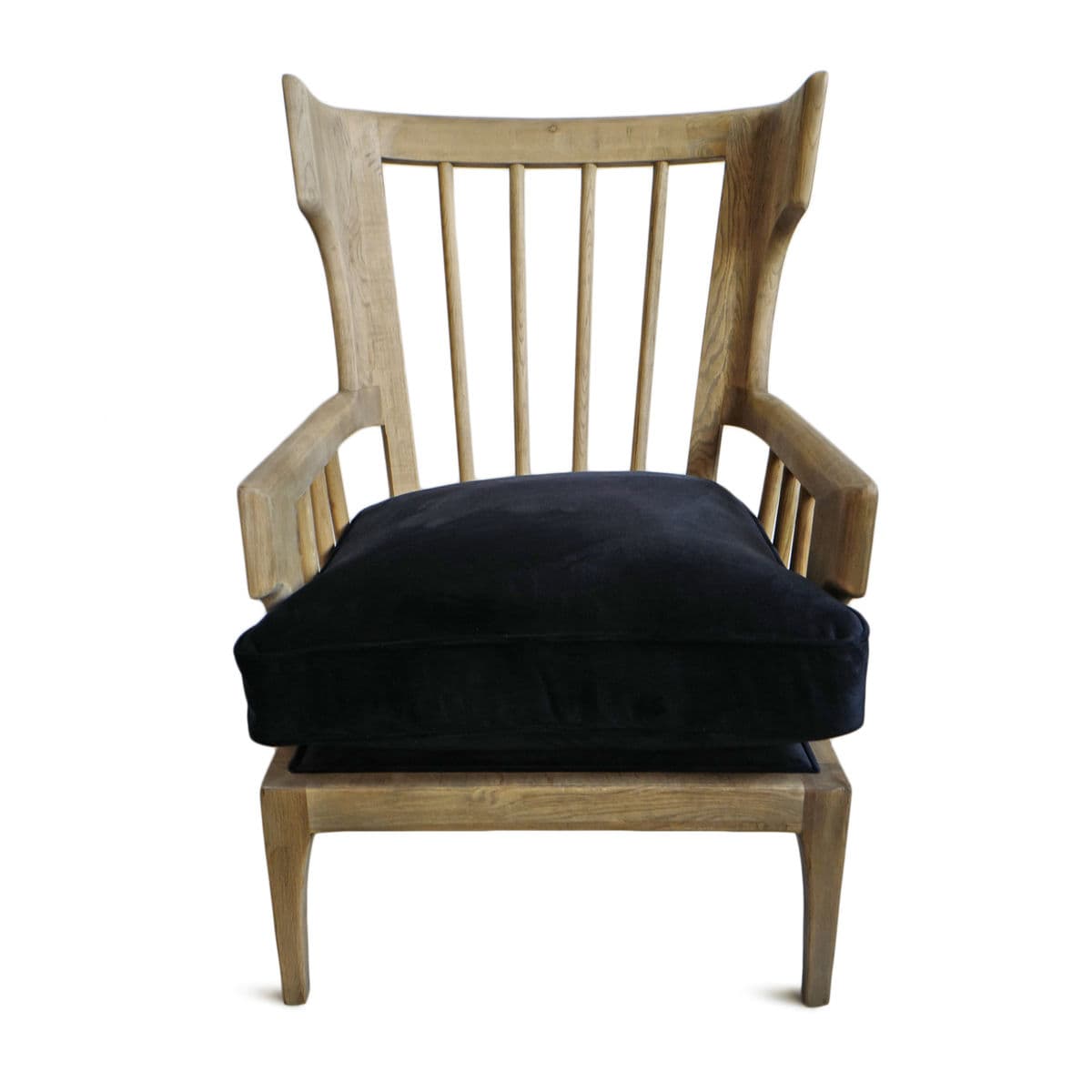 Wingback Navy Velvet Arm Chair - Thumbnail 9