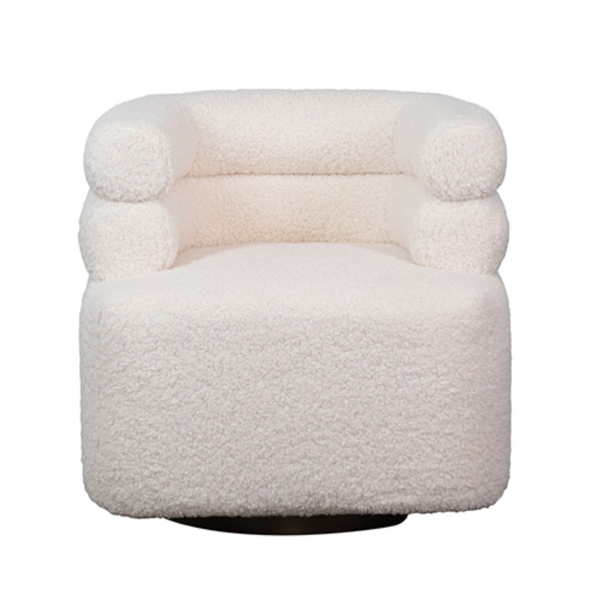 White Faux Sheep Jolla Swivel Chair - Thumbnail 9