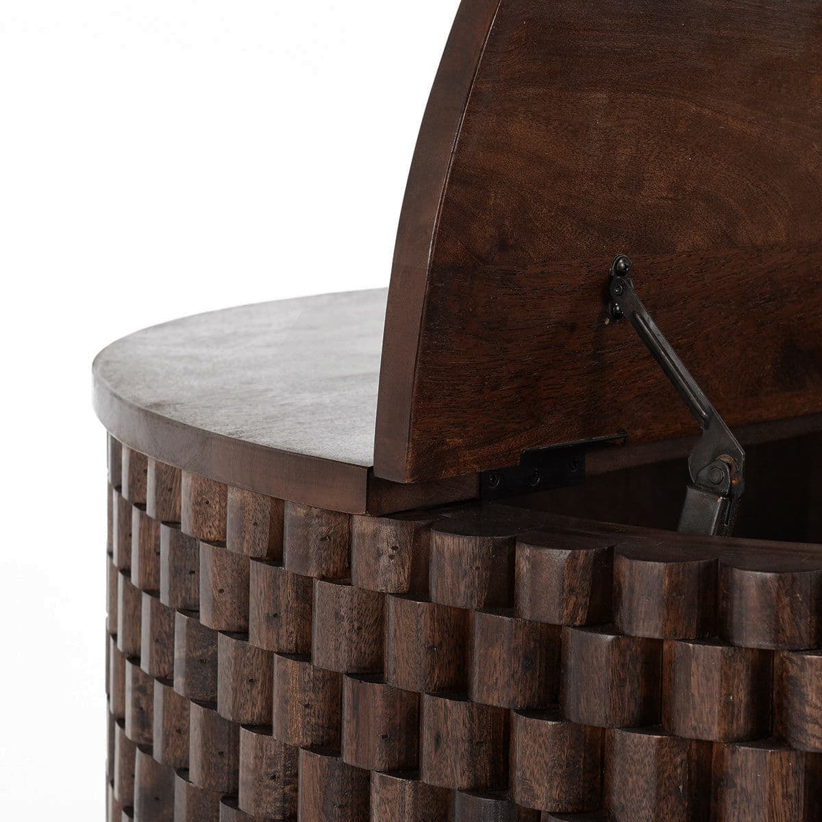 Espresso Round Modern Storage Coffee Table - Thumbnail 9