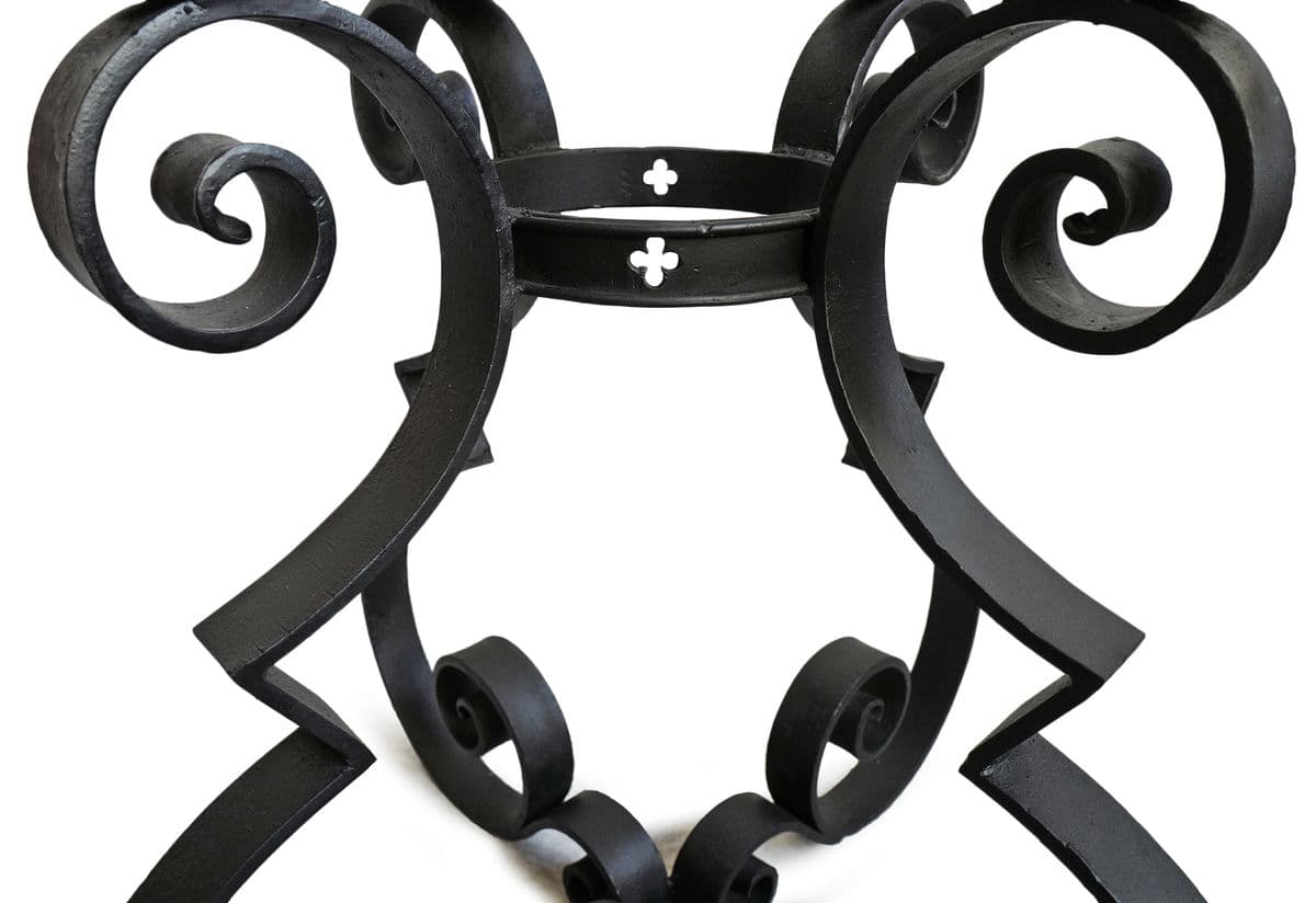 Outdoor Mosaic & Iron Scroll Table - Thumbnail 9