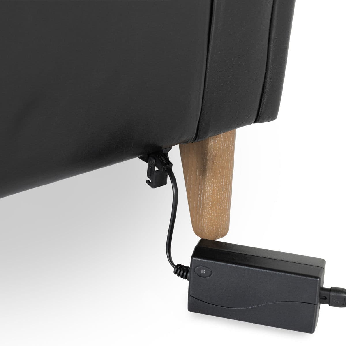 Ashford Modern Black Leather Recliner - Thumbnail 9