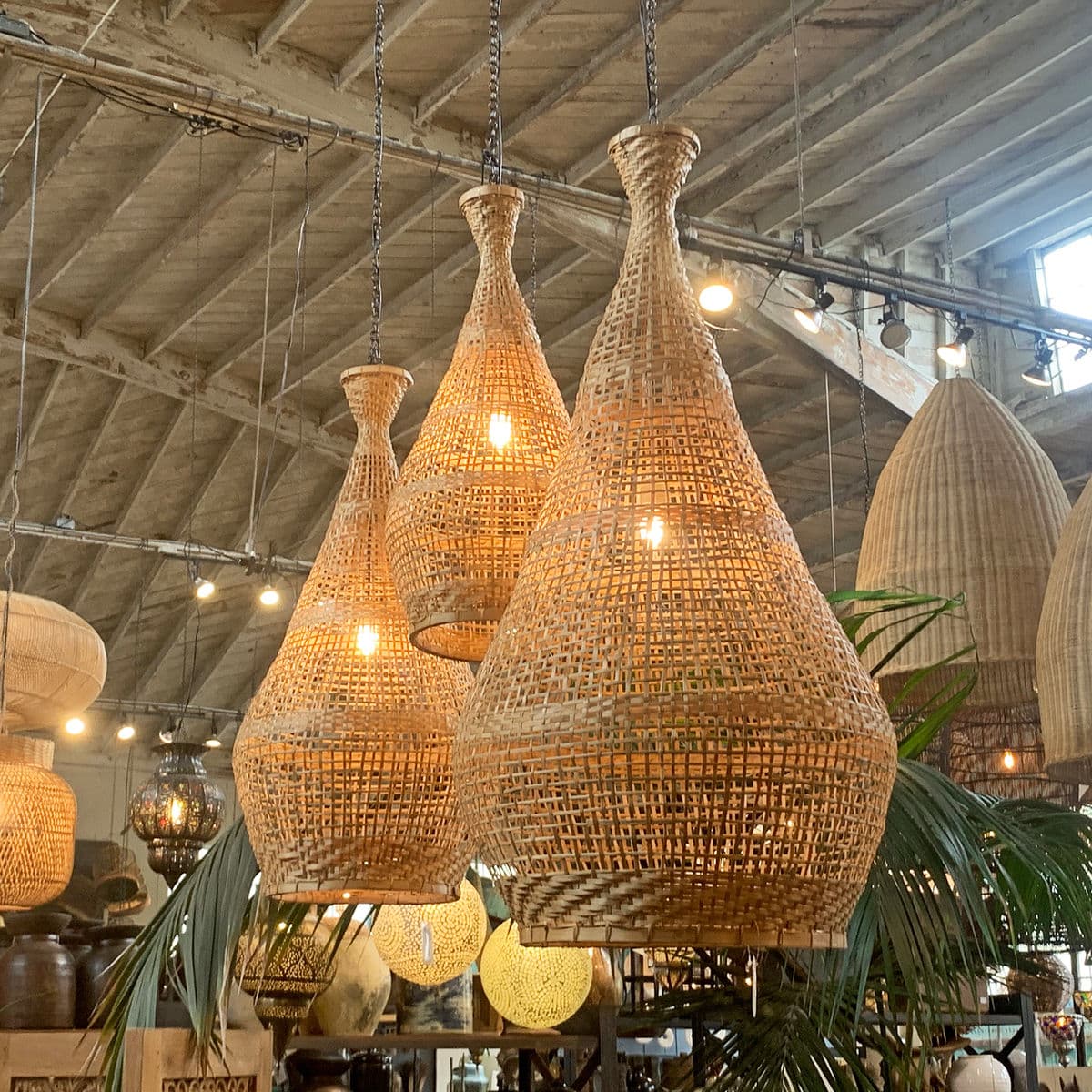 Bamboo Fish Basket Pendant Light Small - Thumbnail 9