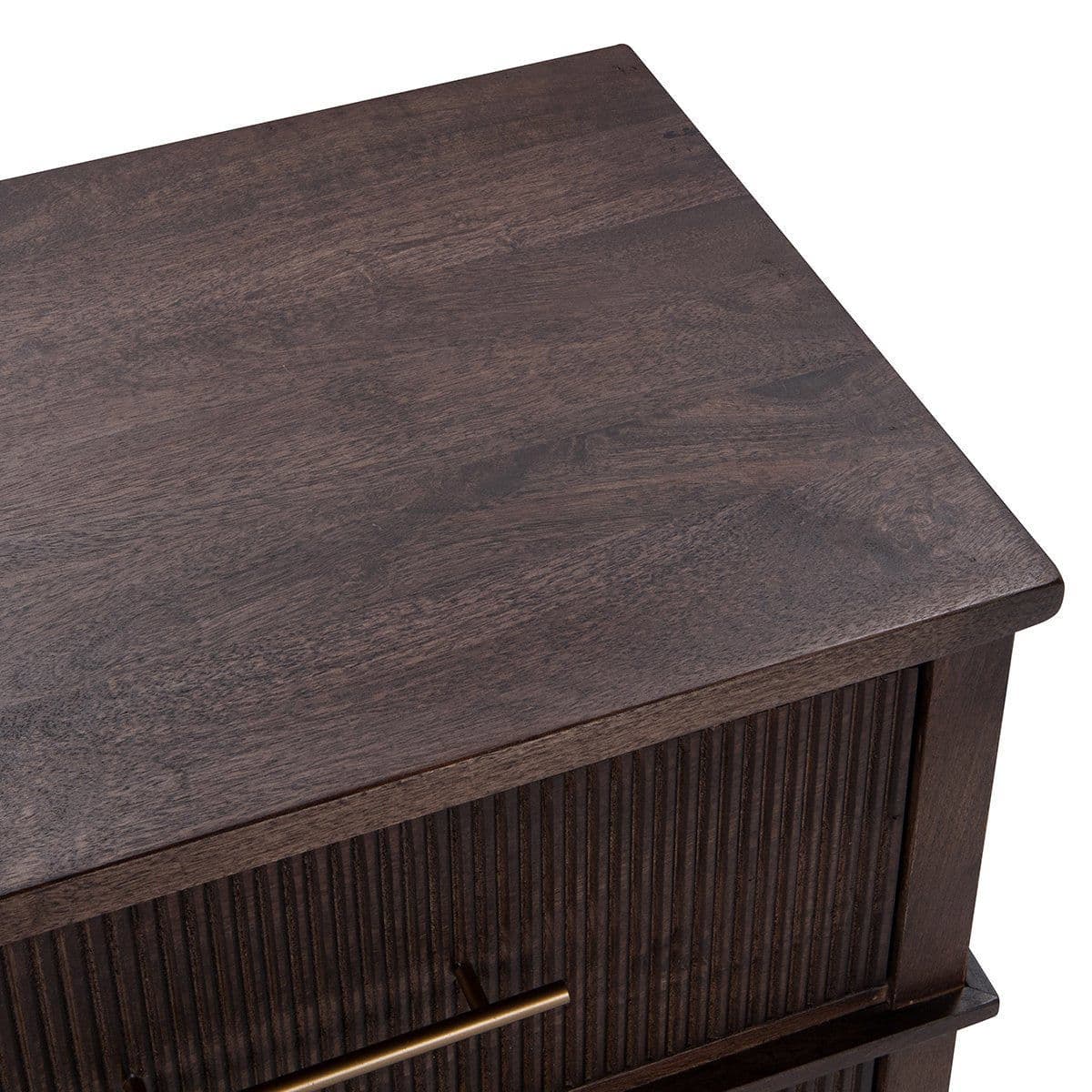 Two-Drawer Walnut Finish Nightstand - Thumbnail 9
