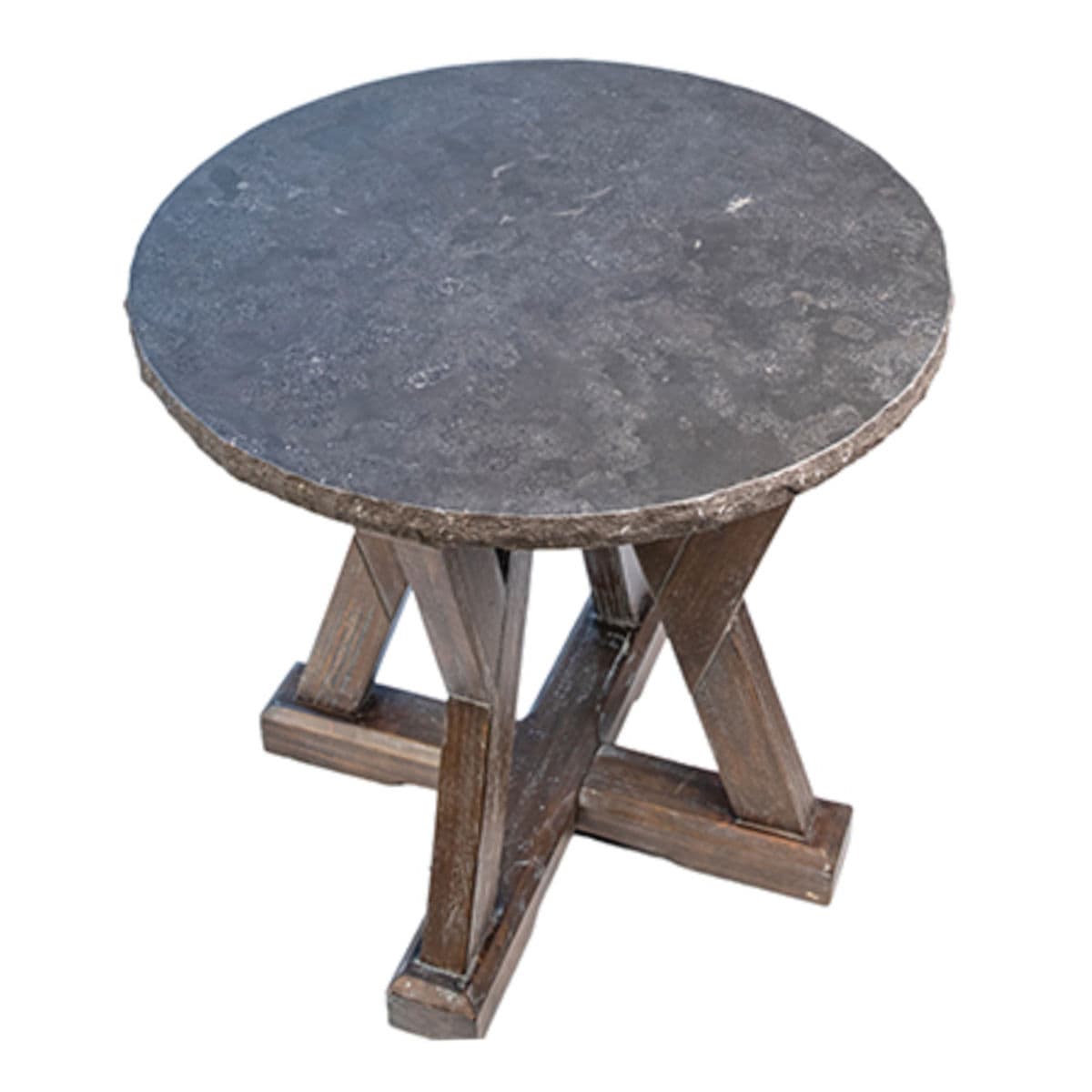 Round Stone Top Farm Side Table - Thumbnail 9