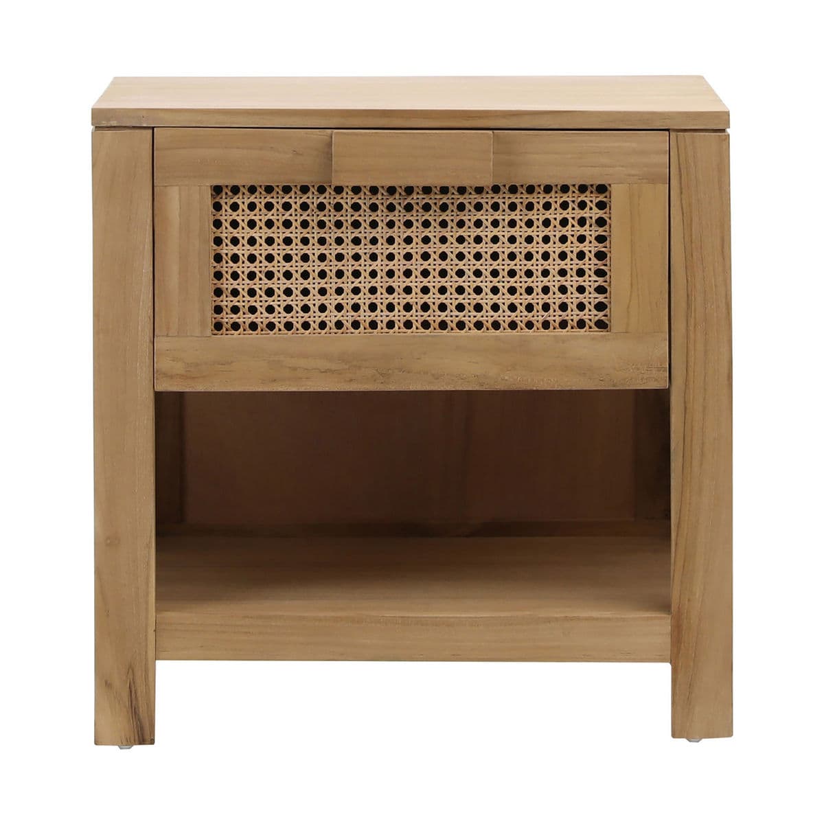 Teak & Rattan Cane Nightstand - Thumbnail 9