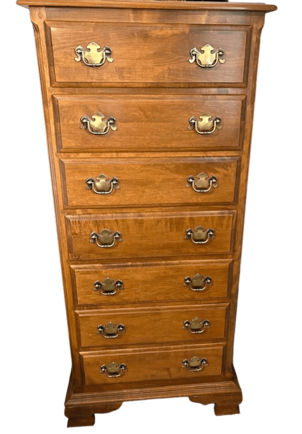 Henredon Vintage Georgian Walnut Tall 9-Drawer Dresser - Circa 1970s - Thumbnail 9