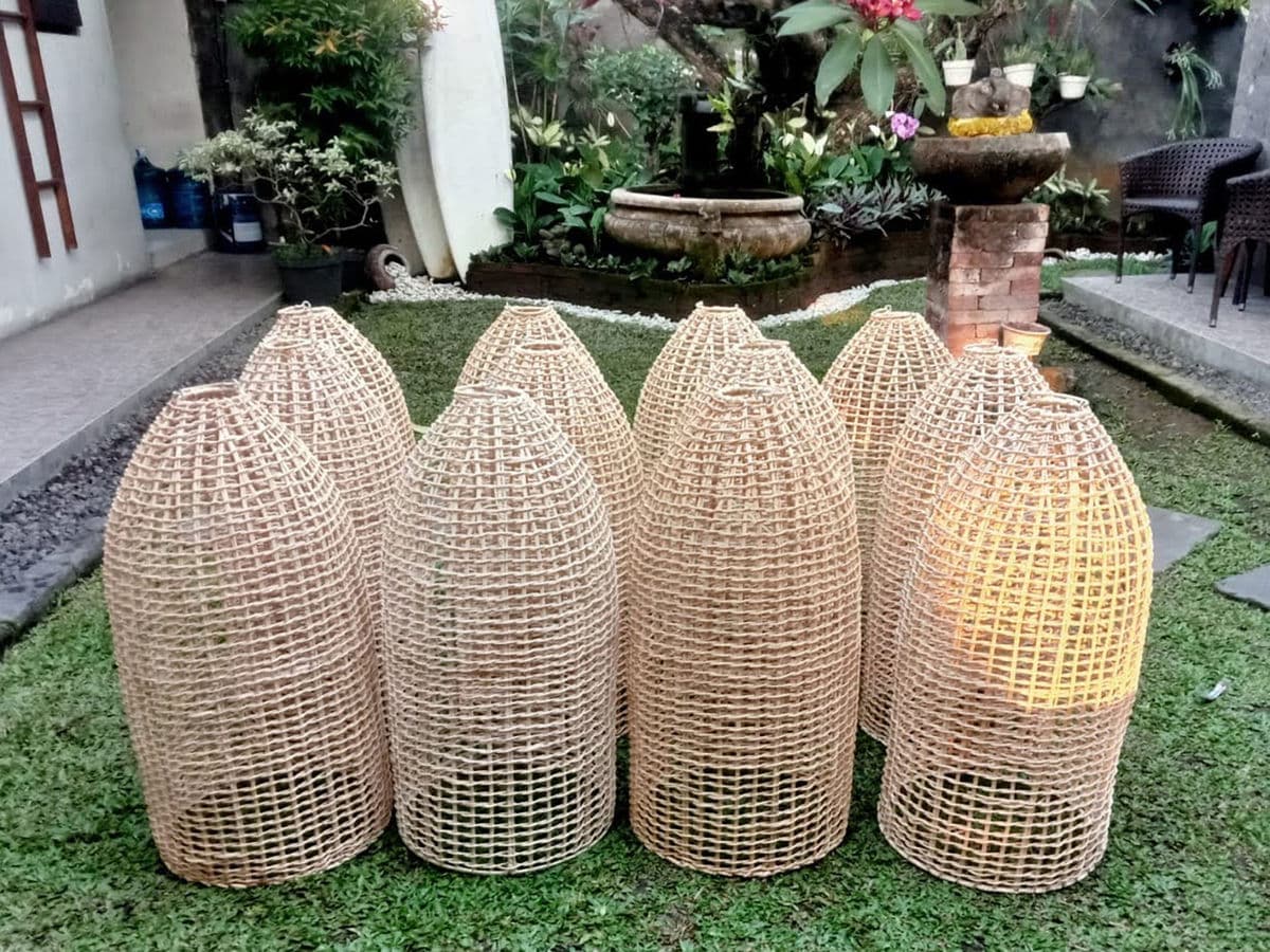 Rattan Basket Bottle Pendant Light - Thumbnail 9