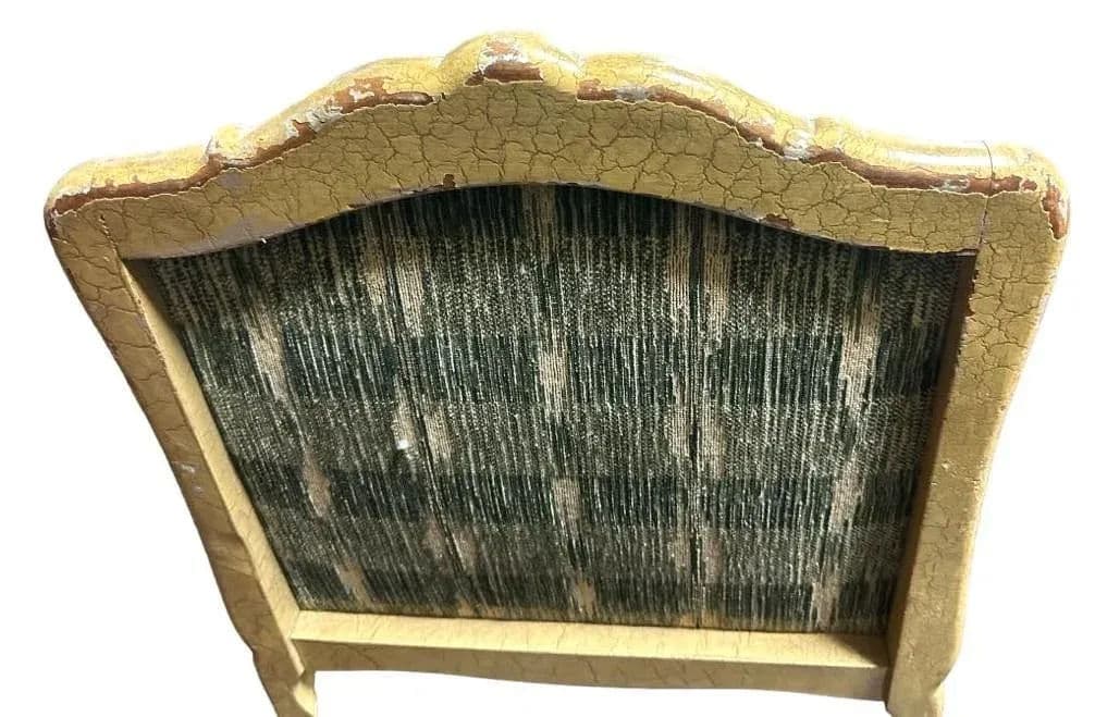 Vintage French Louis XV Fauteuils With Leather Upholstery and Distressed Finish - Late 20th Century - Thumbnail 9