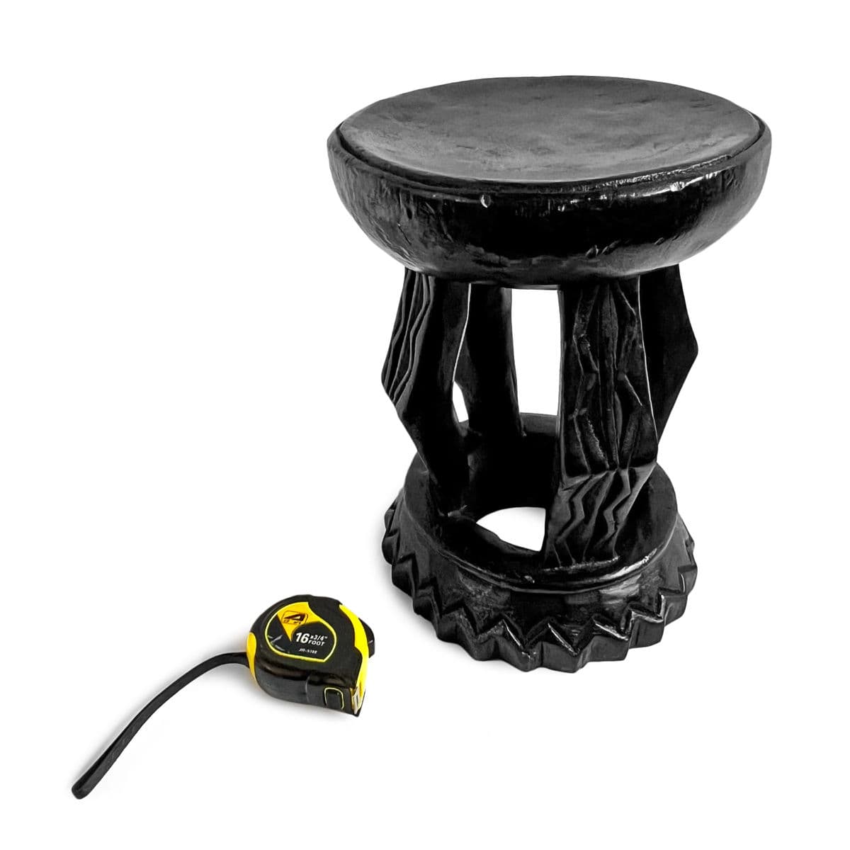 Black Oka Yoruba Stool - Thumbnail 9