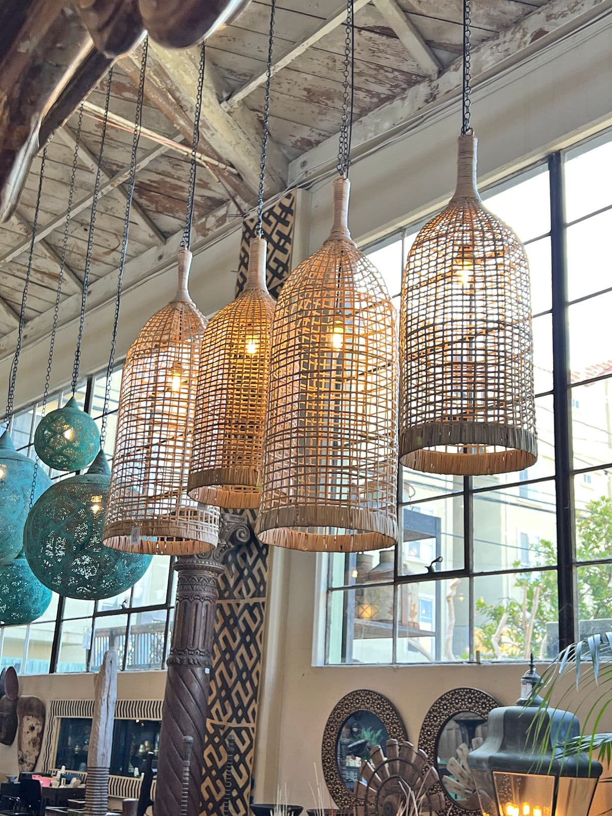 Rattan Bottle Pendant Light Medium - Thumbnail 9