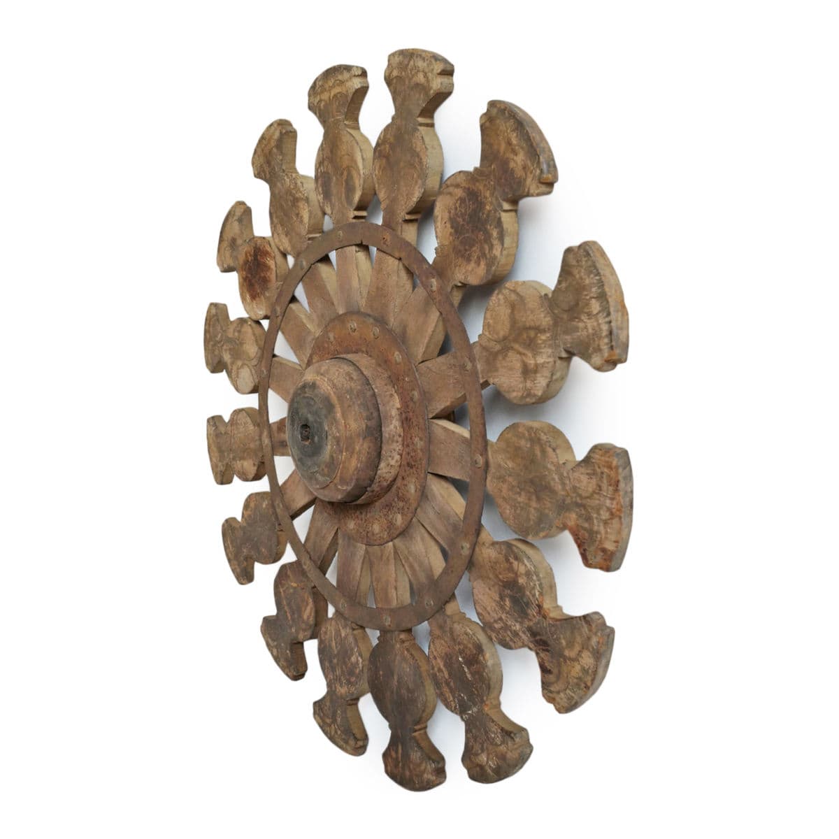 Vintage India Wood Sewing Wheel - Thumbnail 9