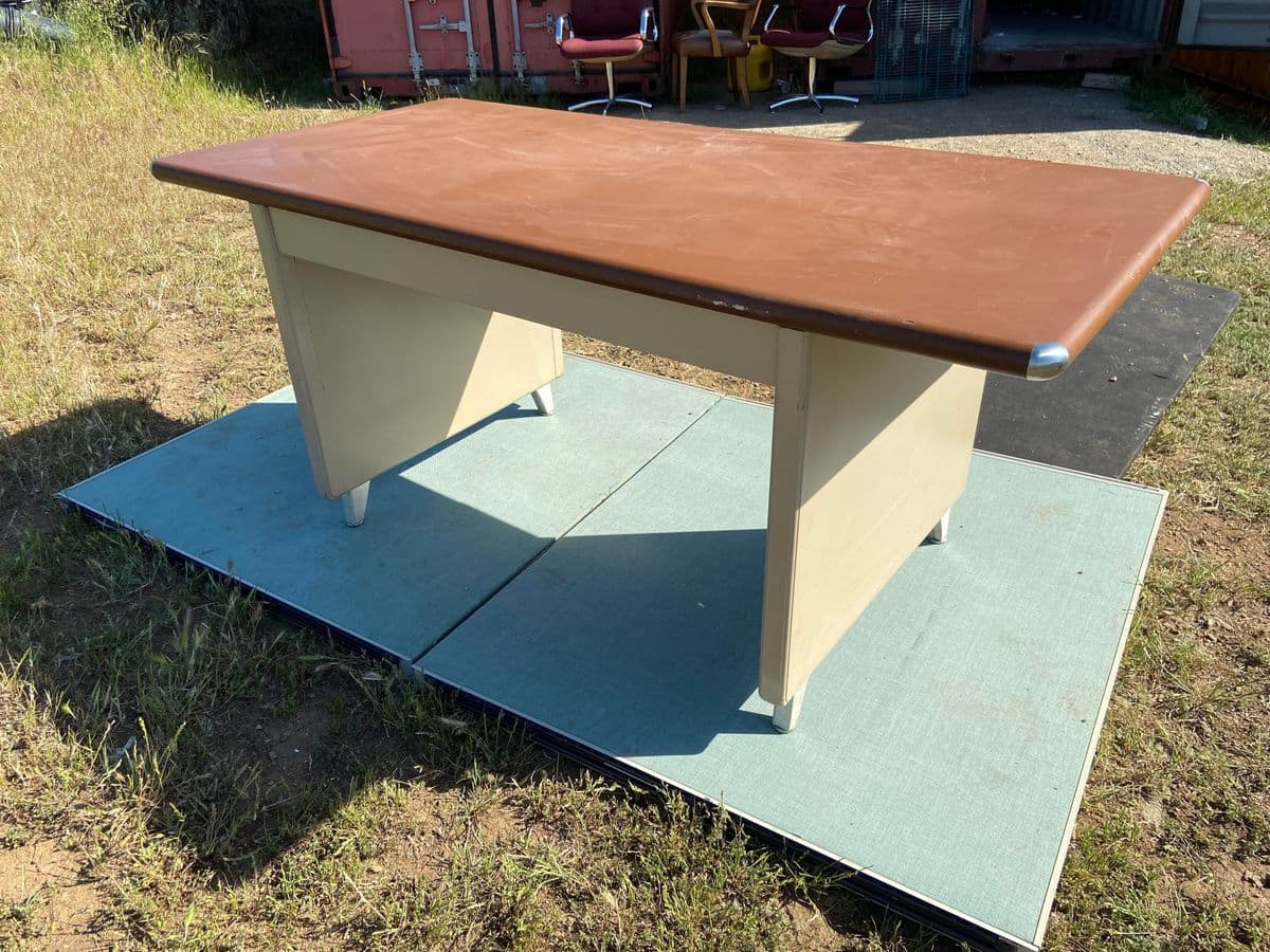 Vintage Metal Tanker Desk Table - Thumbnail 8
