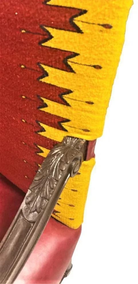 Antique Hacienda Throne Chair Reupholstered With Hand Loomed Oaxaca Tapestry and Leather - Thumbnail 9