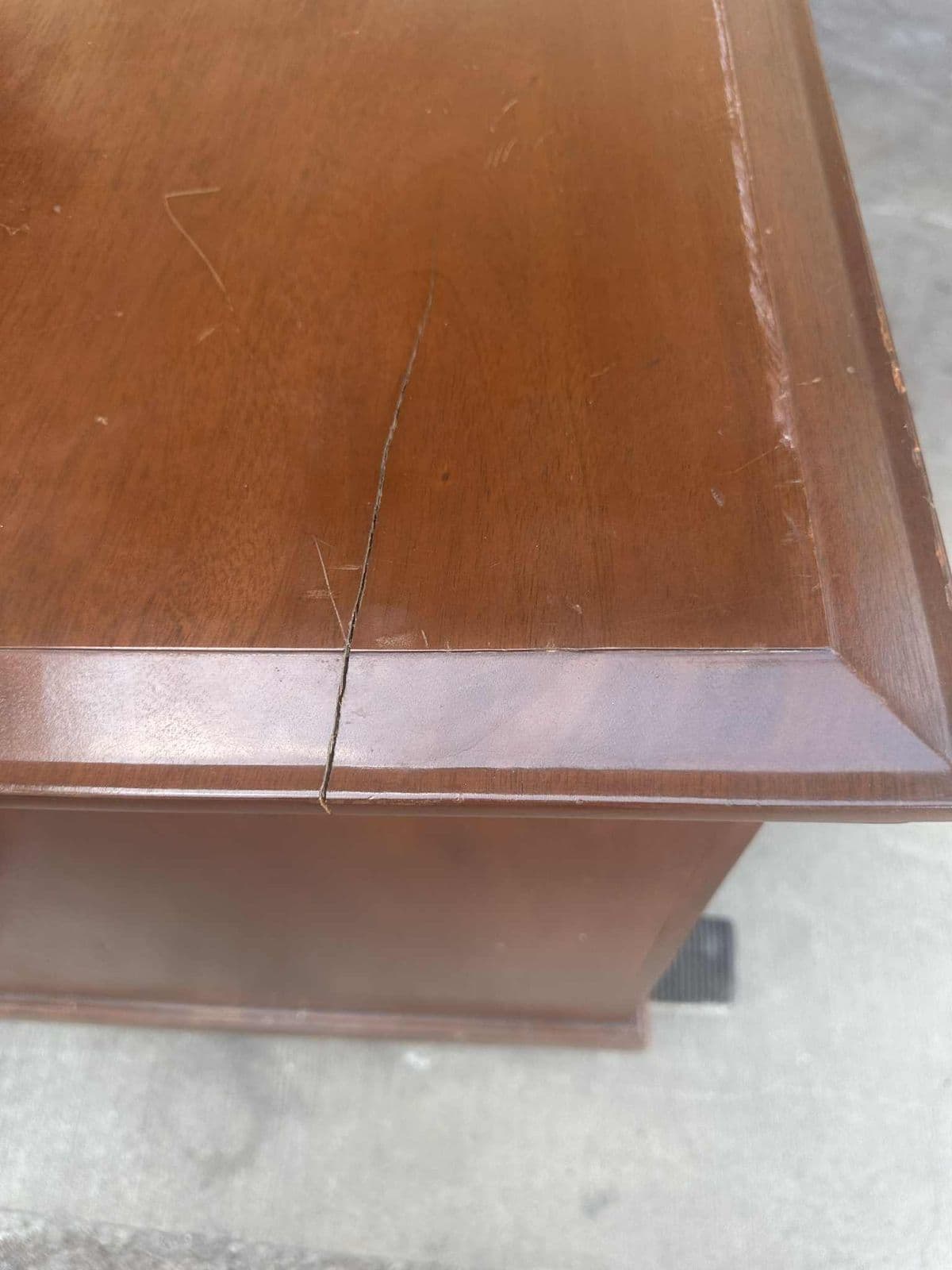Monumental Antique Edwardian English Wide Solid Cherry Wood Credenza - Circa 1905 - Thumbnail 9
