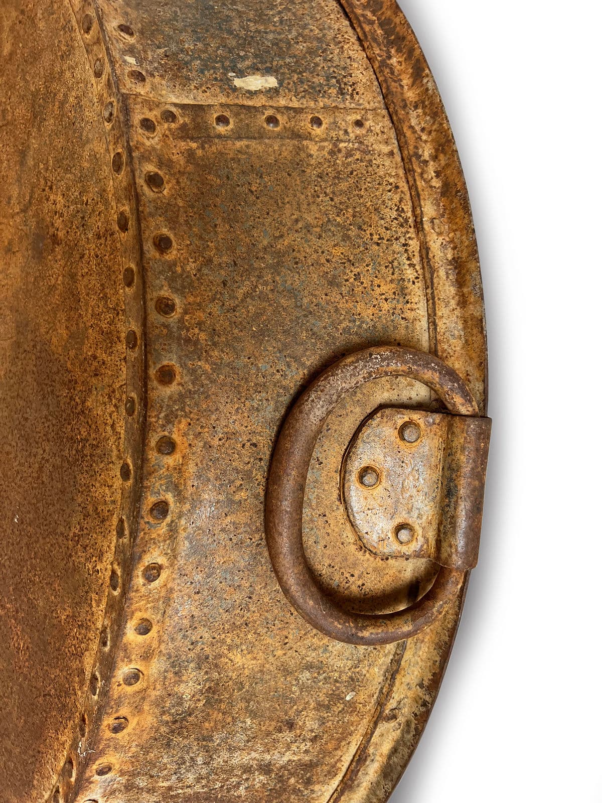 Large Vintage Iron Round Tray Bowl - Thumbnail 9